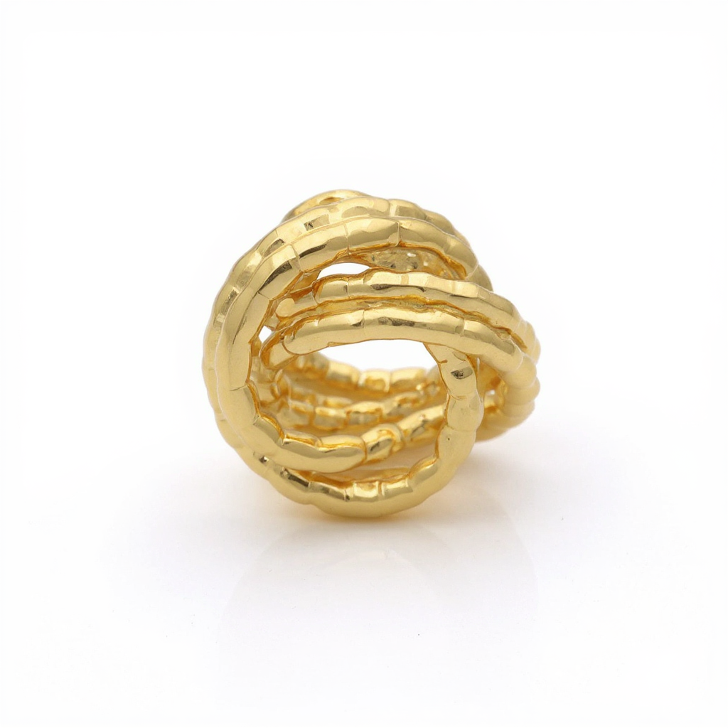 14K Yellow Gold Textured Knot Stud Earrings