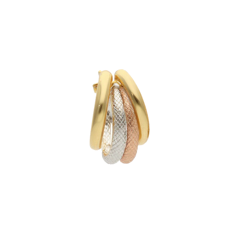14K Gold Tri-Color Gold Textured Ring
