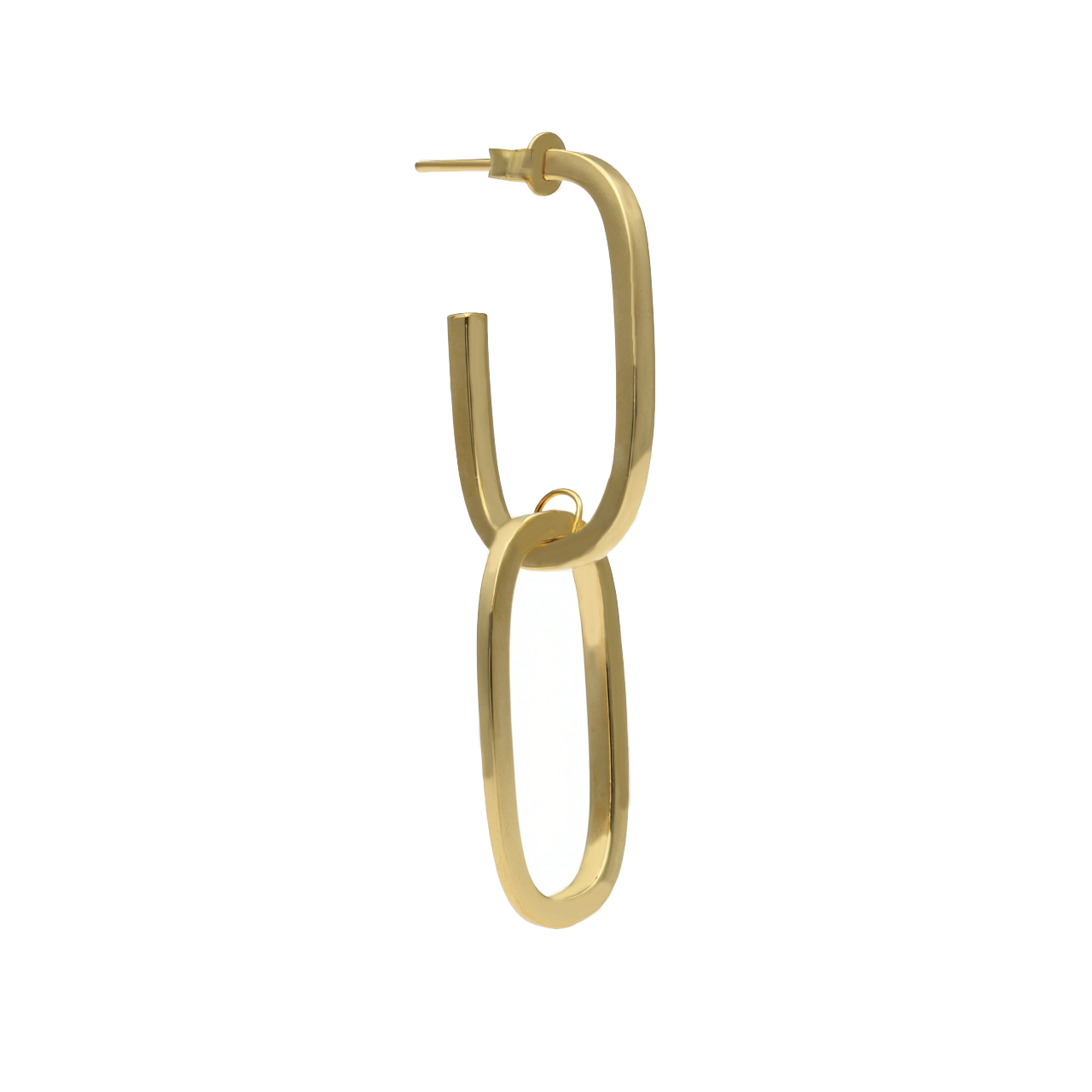 14karátové Zlaté Dvojité Oválné Kruhové Náušnice