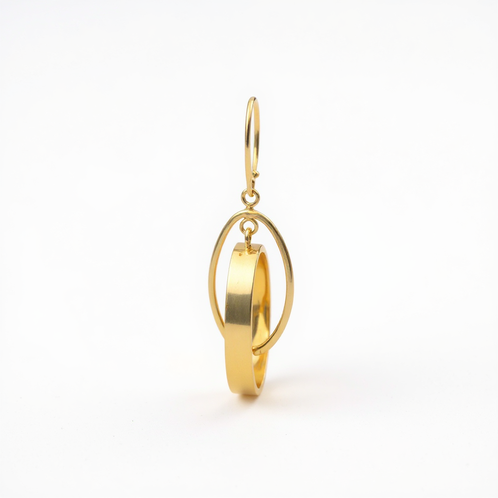 14karátové Zlaté Dvojité Visací Kruhové Náušnice – Silné