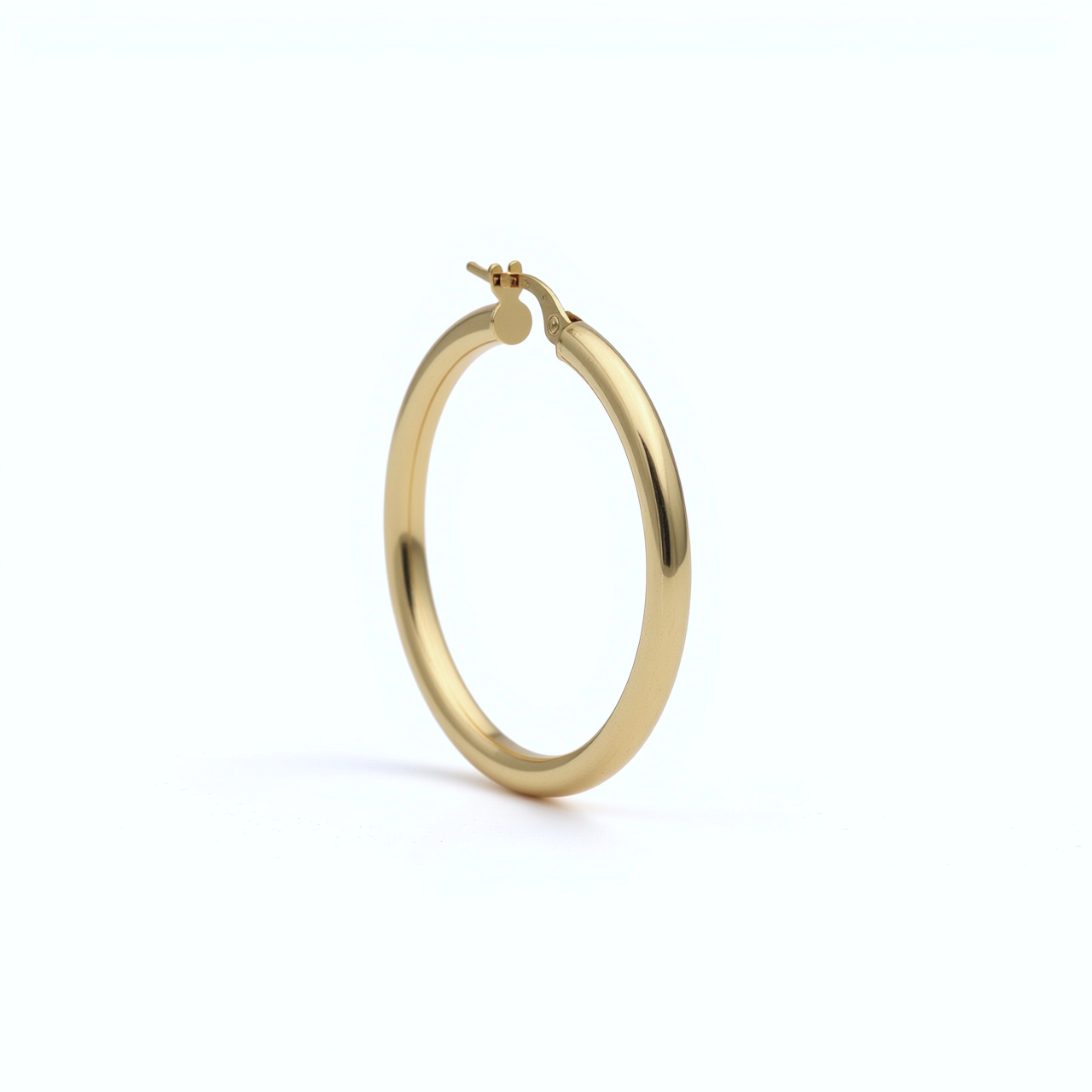 Tube Round Hoop Earrings - 35mm