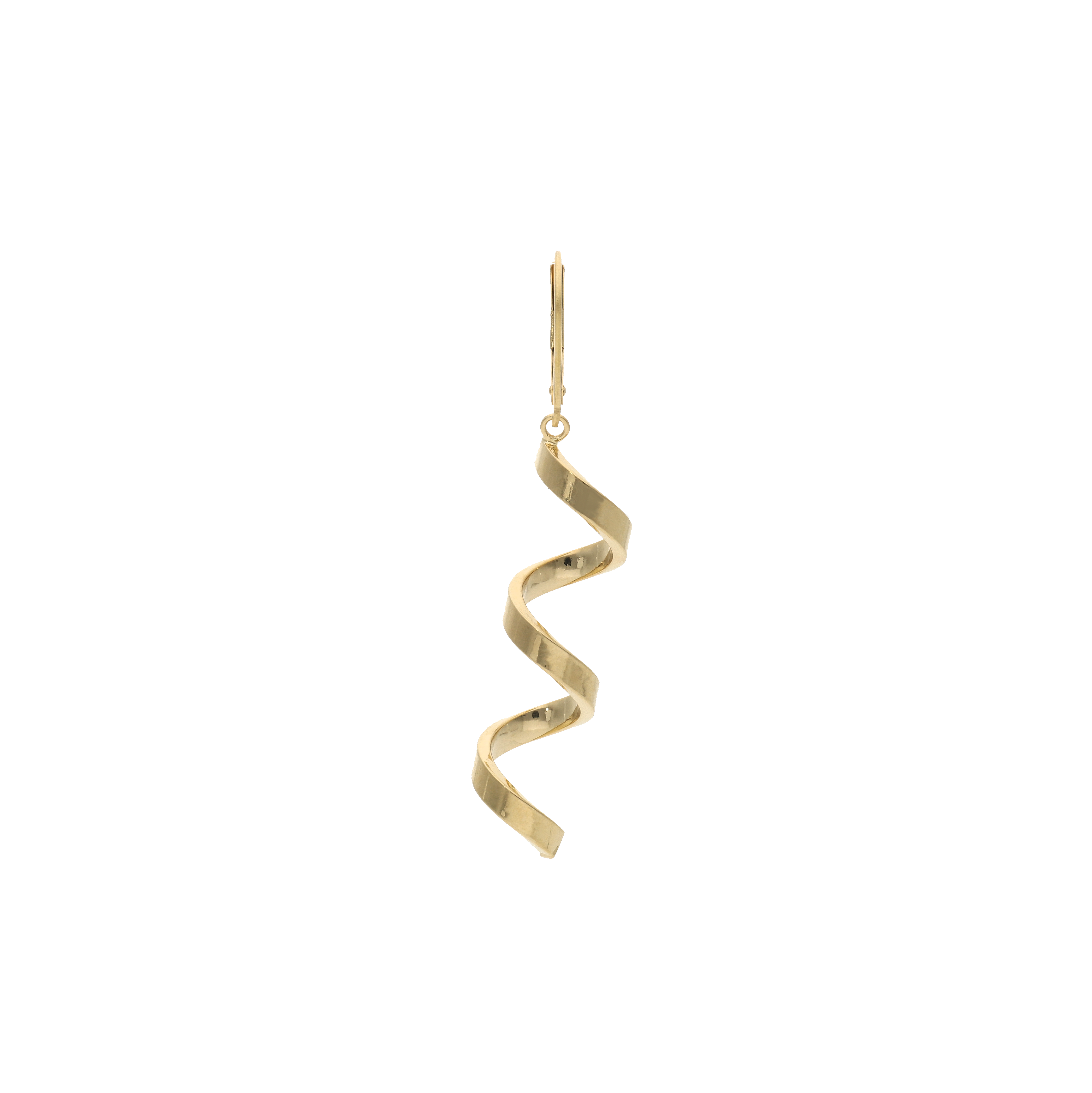 Spiralförmige Hängeohrringe aus 14 Karat Gold
