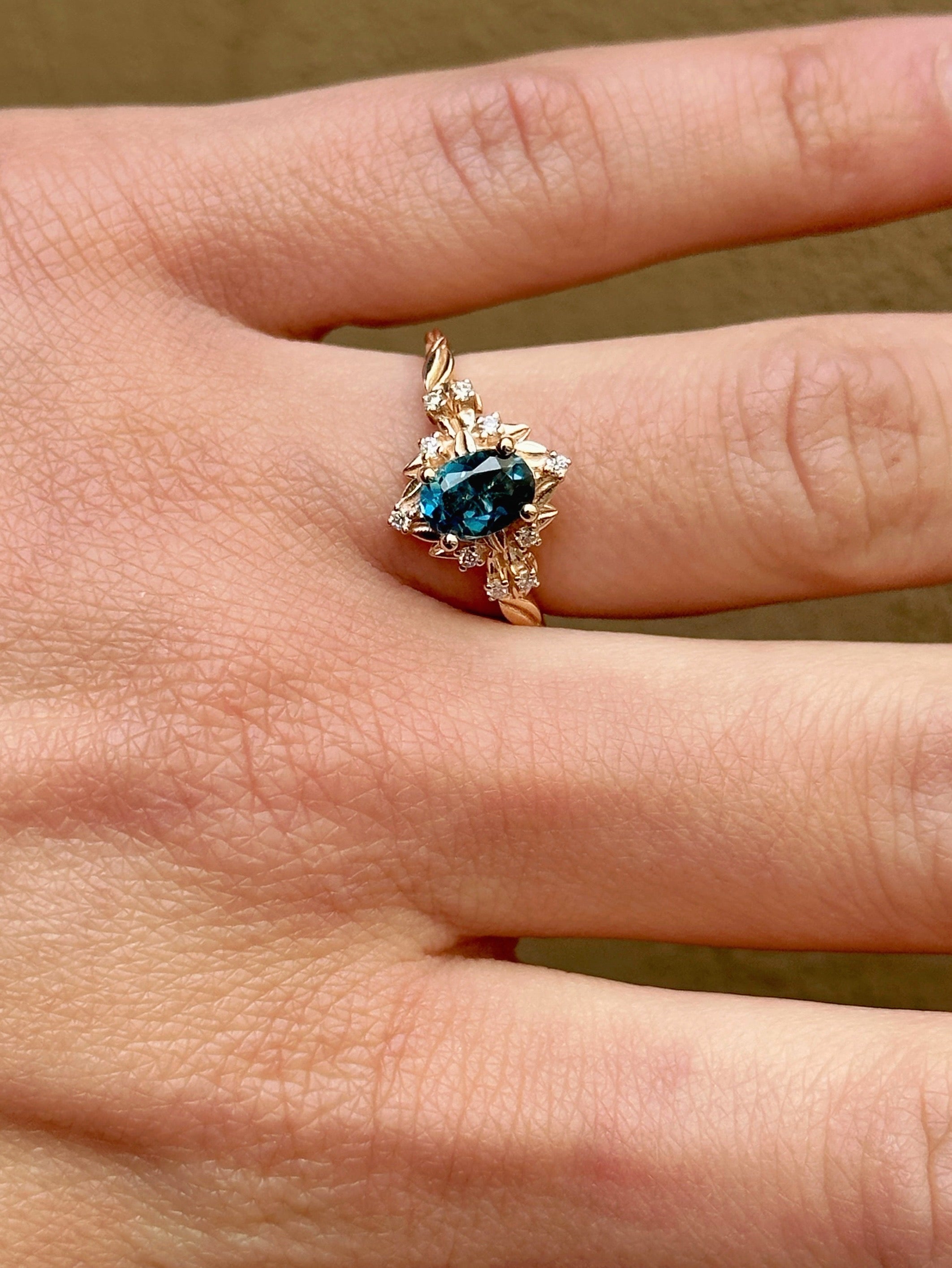 Vintage Style London Blue Topaz Engagement Ring