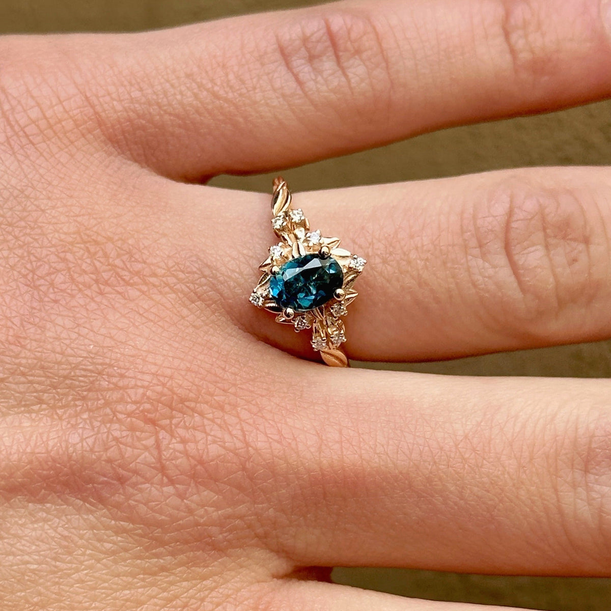 Vintage Style London Blue Topaz Engagement Ring
