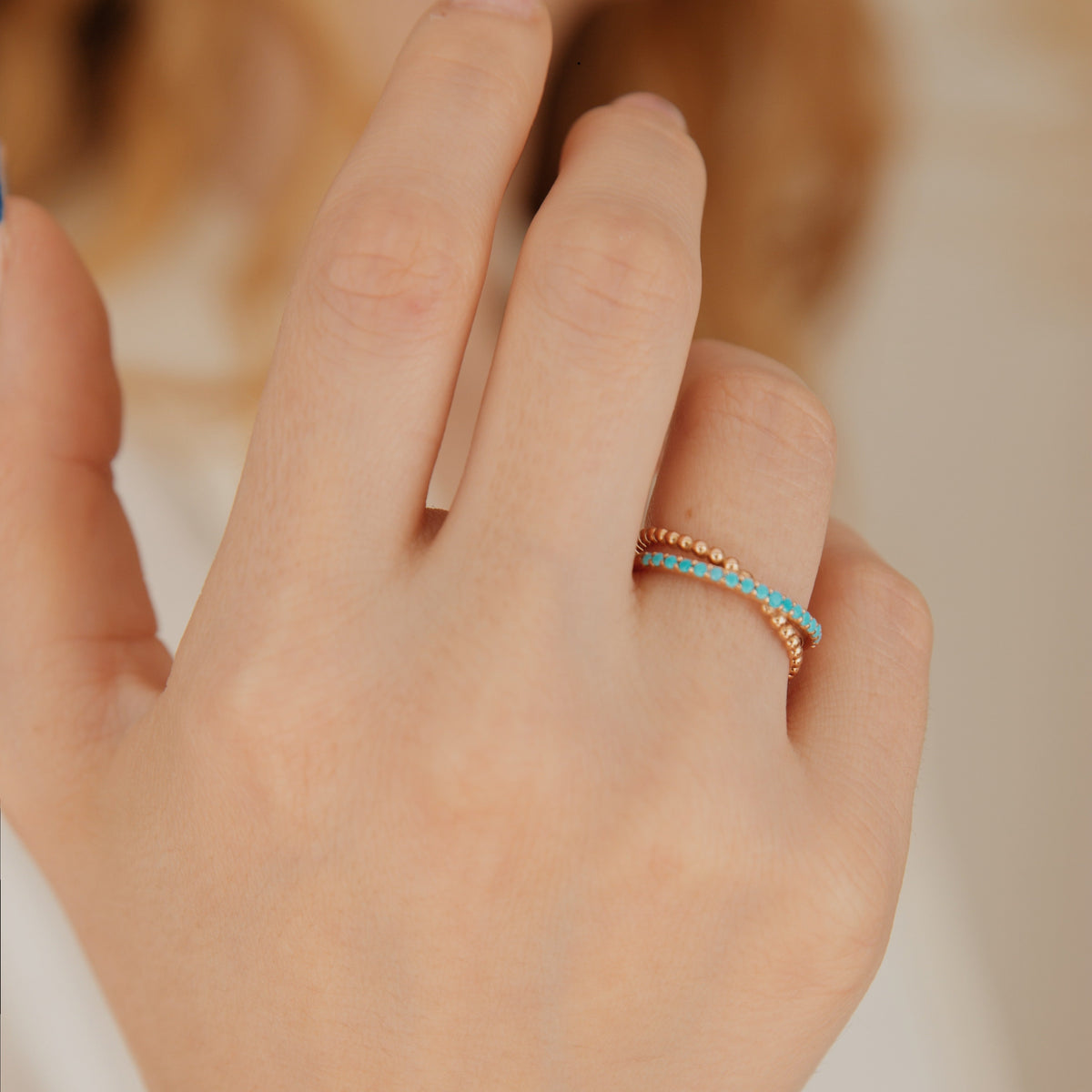 Criss Cross Turquoise Gold Ring Orizzo fine jewelry