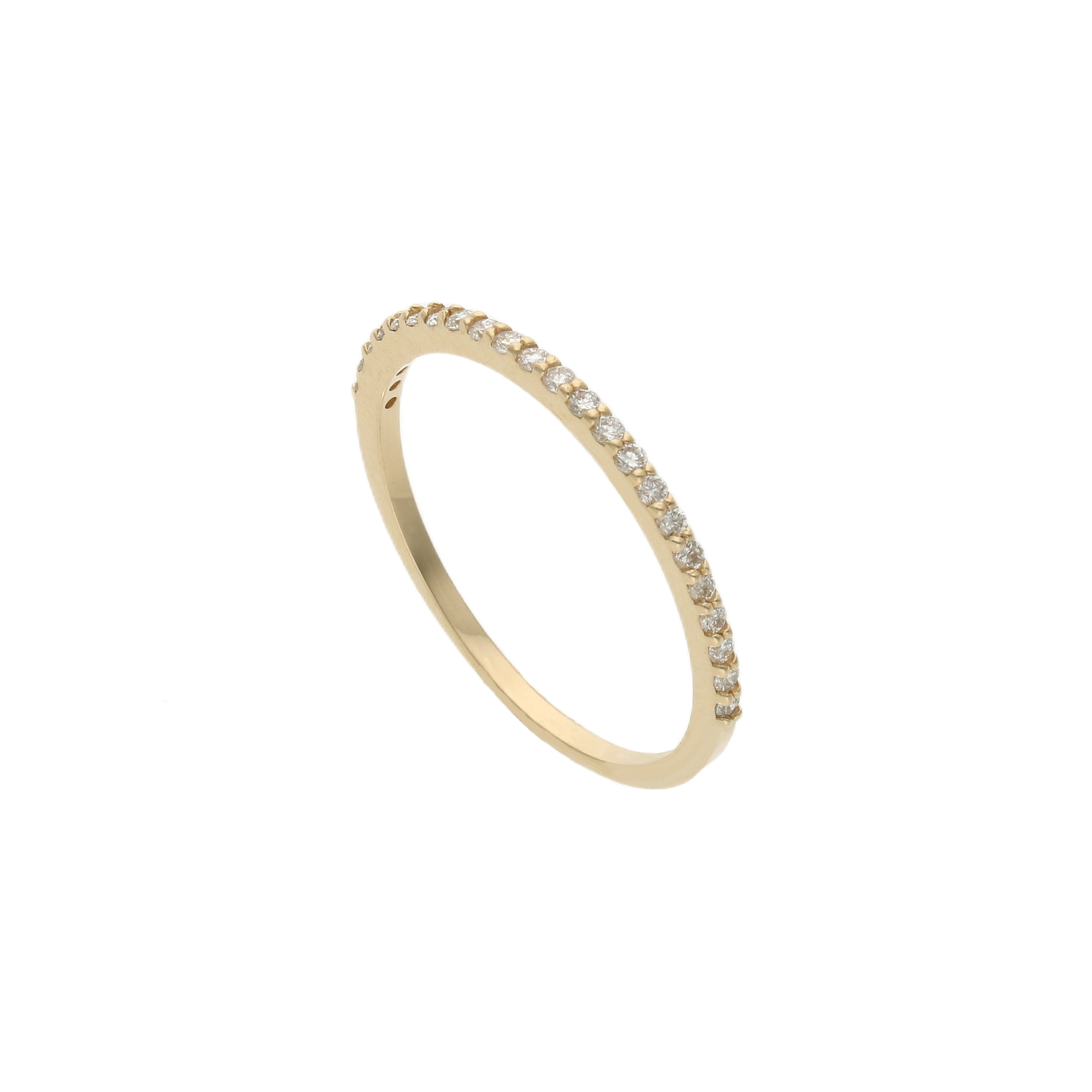 Thin Band Half Tour Diamond Ring