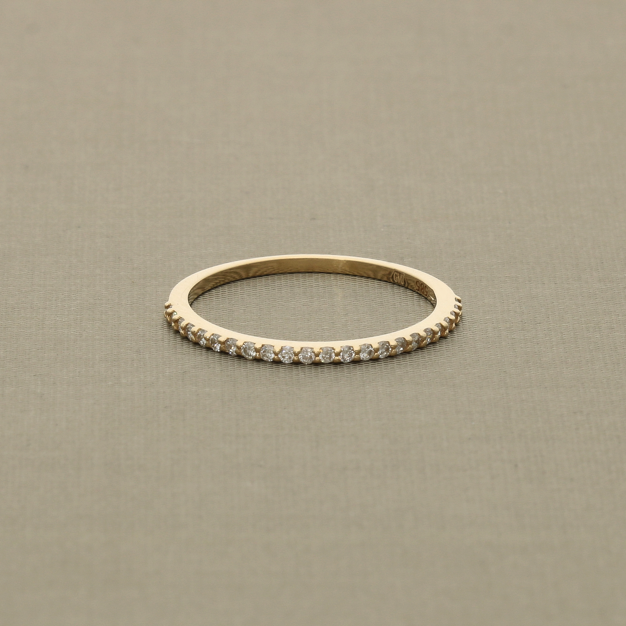 Thin Band Half Tour Diamond Ring