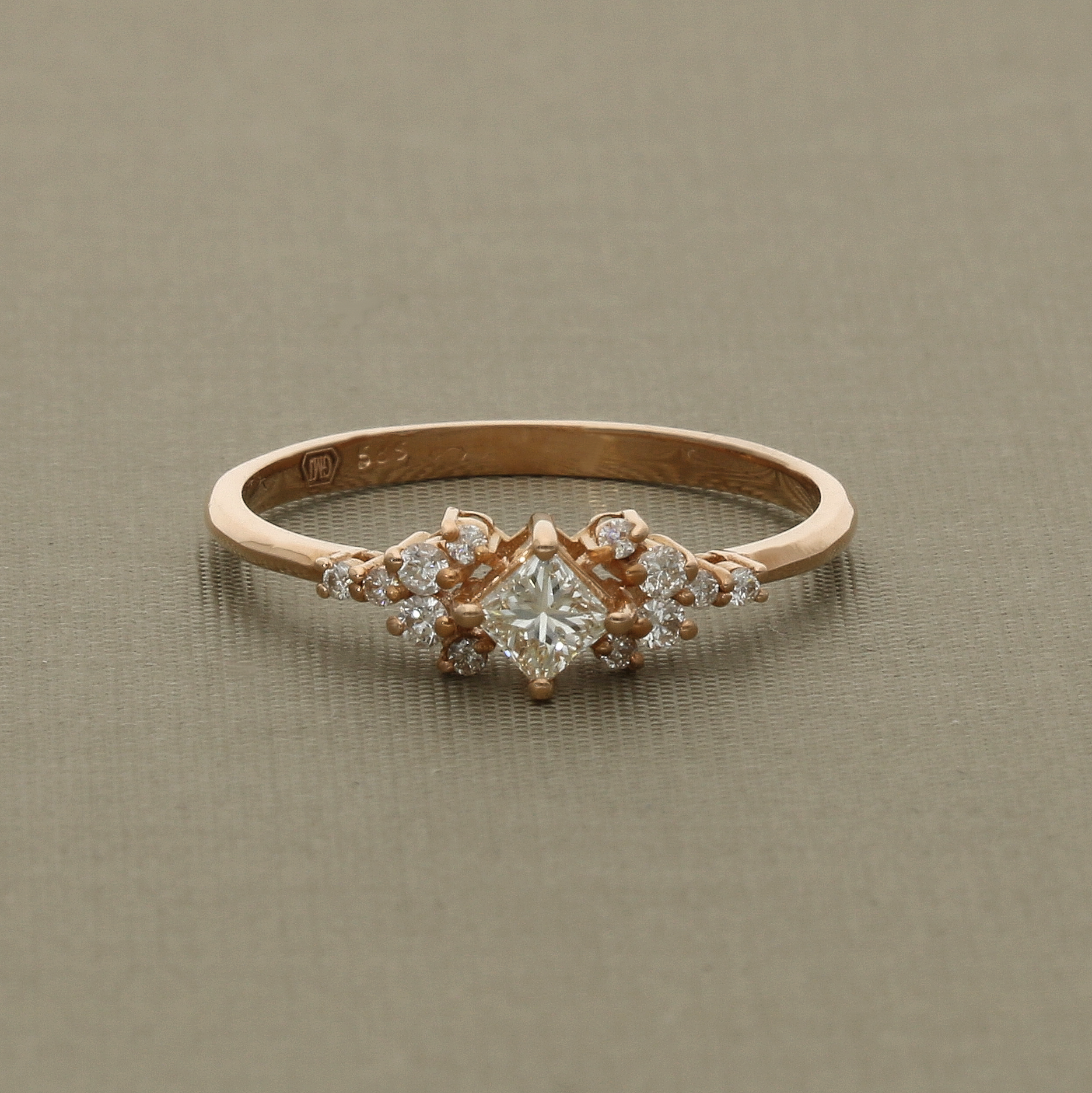 Princess Cut Diamond Cluster Ring