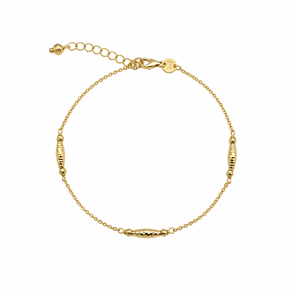 Textured Bead Station Bracelet