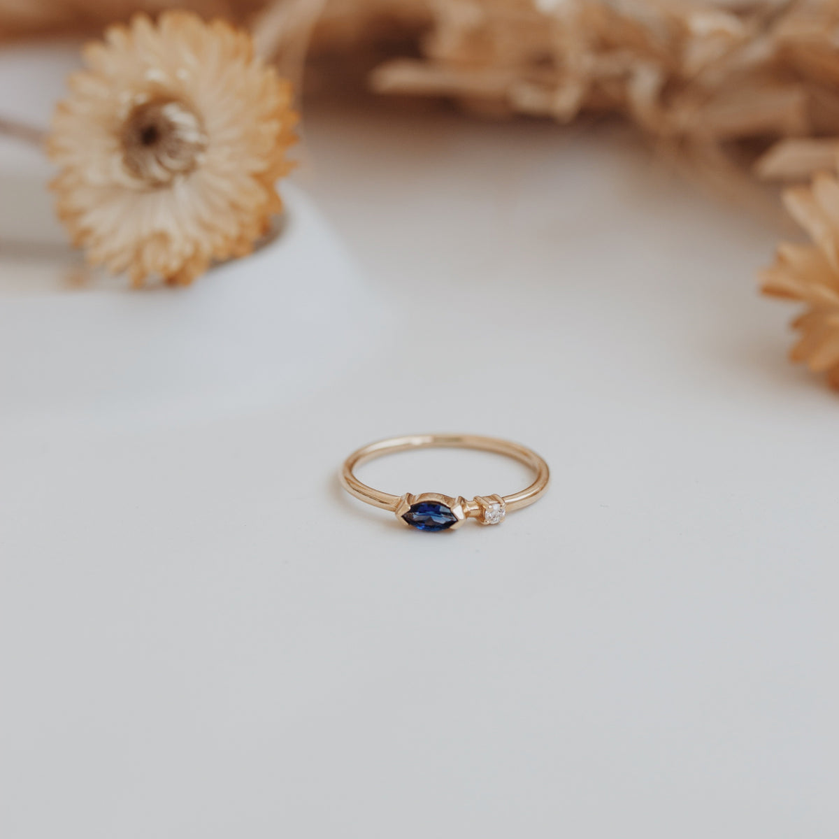 Sapphire and Diamond Double Stone Ring Orizzo fine jewelry