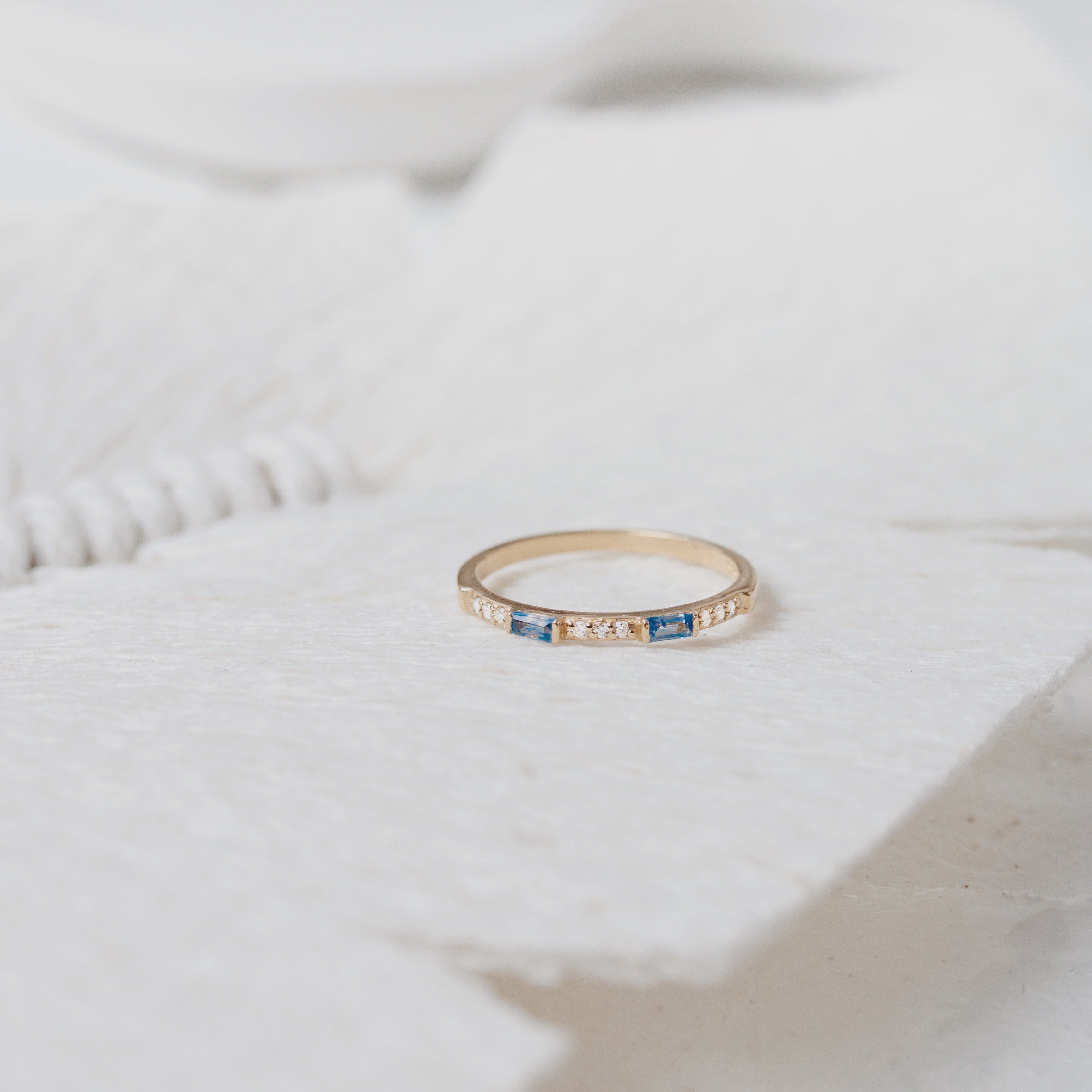Baguette Sapphire Eternity Ring With Diamonds Orizzo fine jewelry