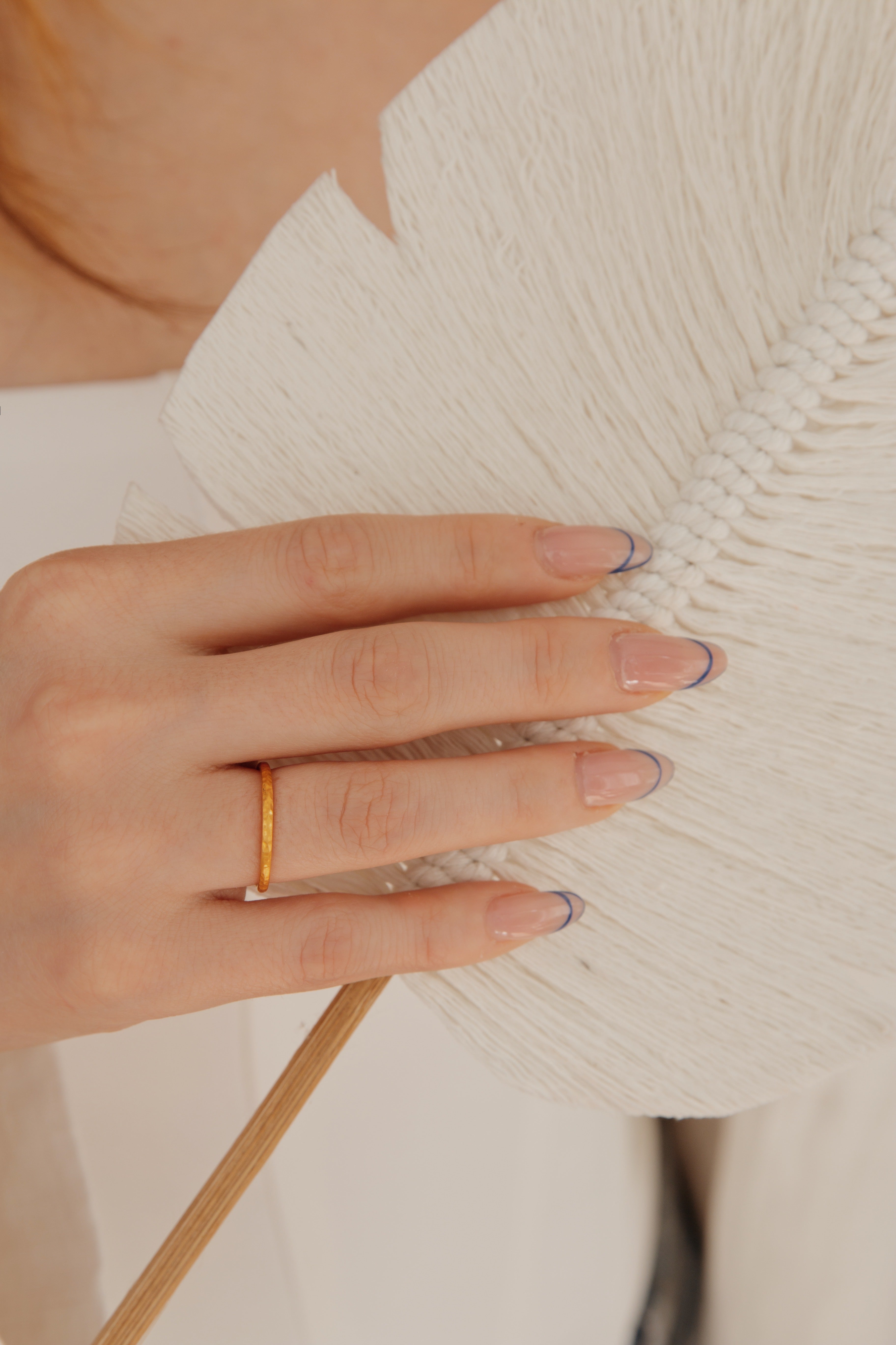 Hammered Gold Wedding Band in 14K Gold Orizzo fine jewelry