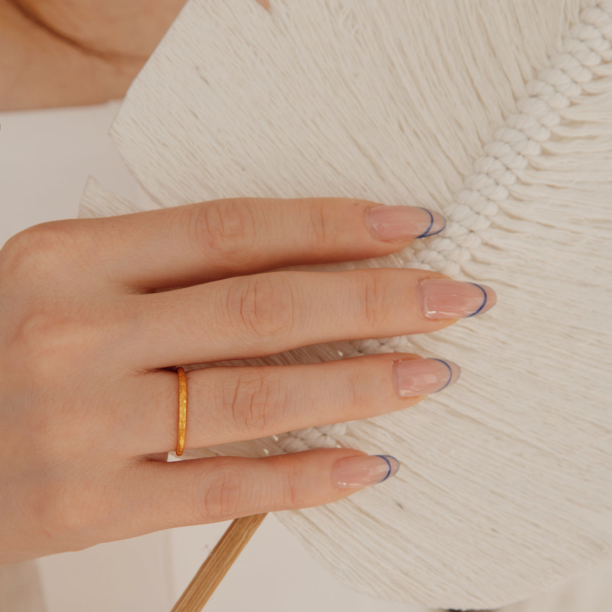 Hammered Gold Wedding Band in 14K Gold Orizzo fine jewelry