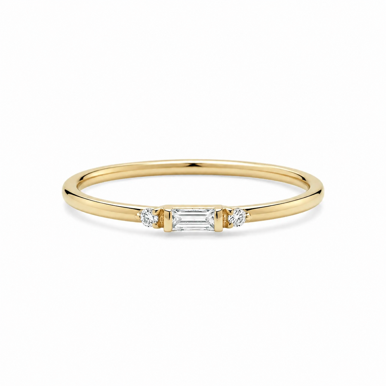 Dainty Art Deco Baguette Diamond Ring