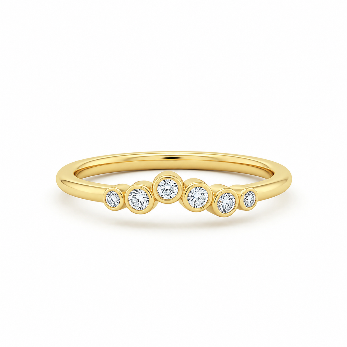 Bezel Diamond Cluster Ring