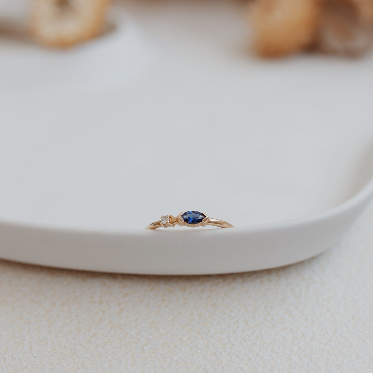 Sapphire and Diamond Double Stone Ring Orizzo fine jewelry