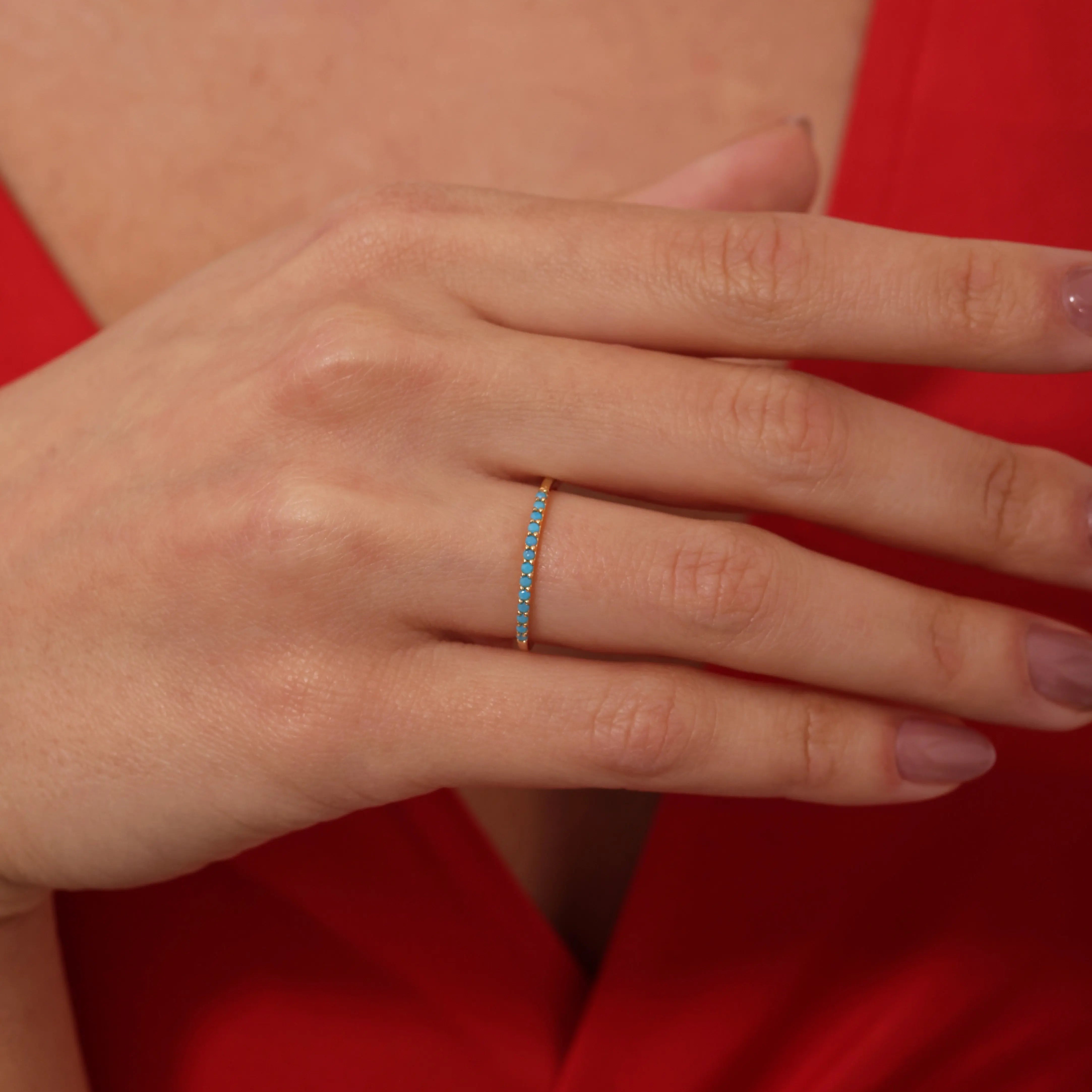 Turquoise Eternity Ring in 14k Gold Orizzo fine jewelry