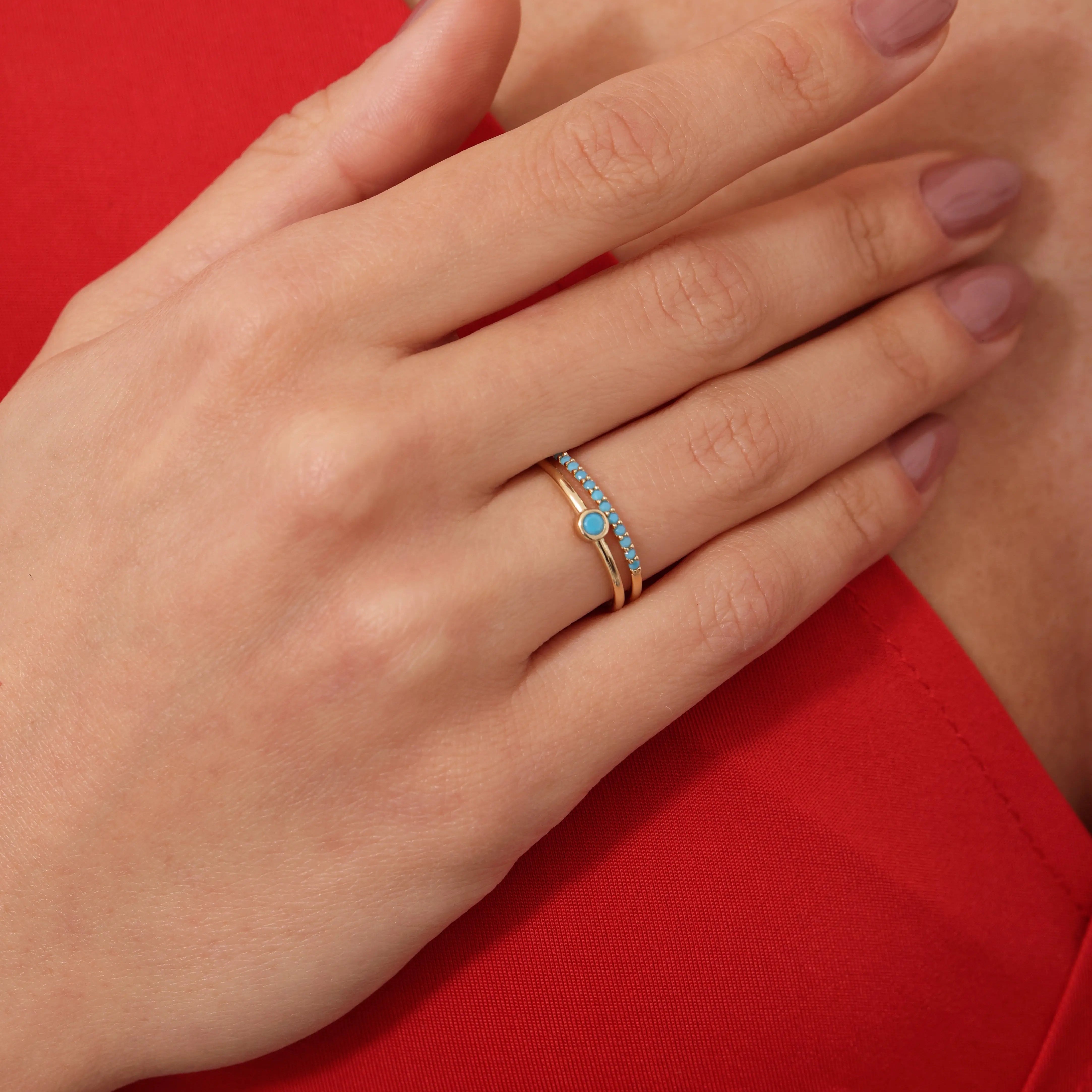 Turquoise Eternity Ring in 14k Gold Orizzo fine jewelry
