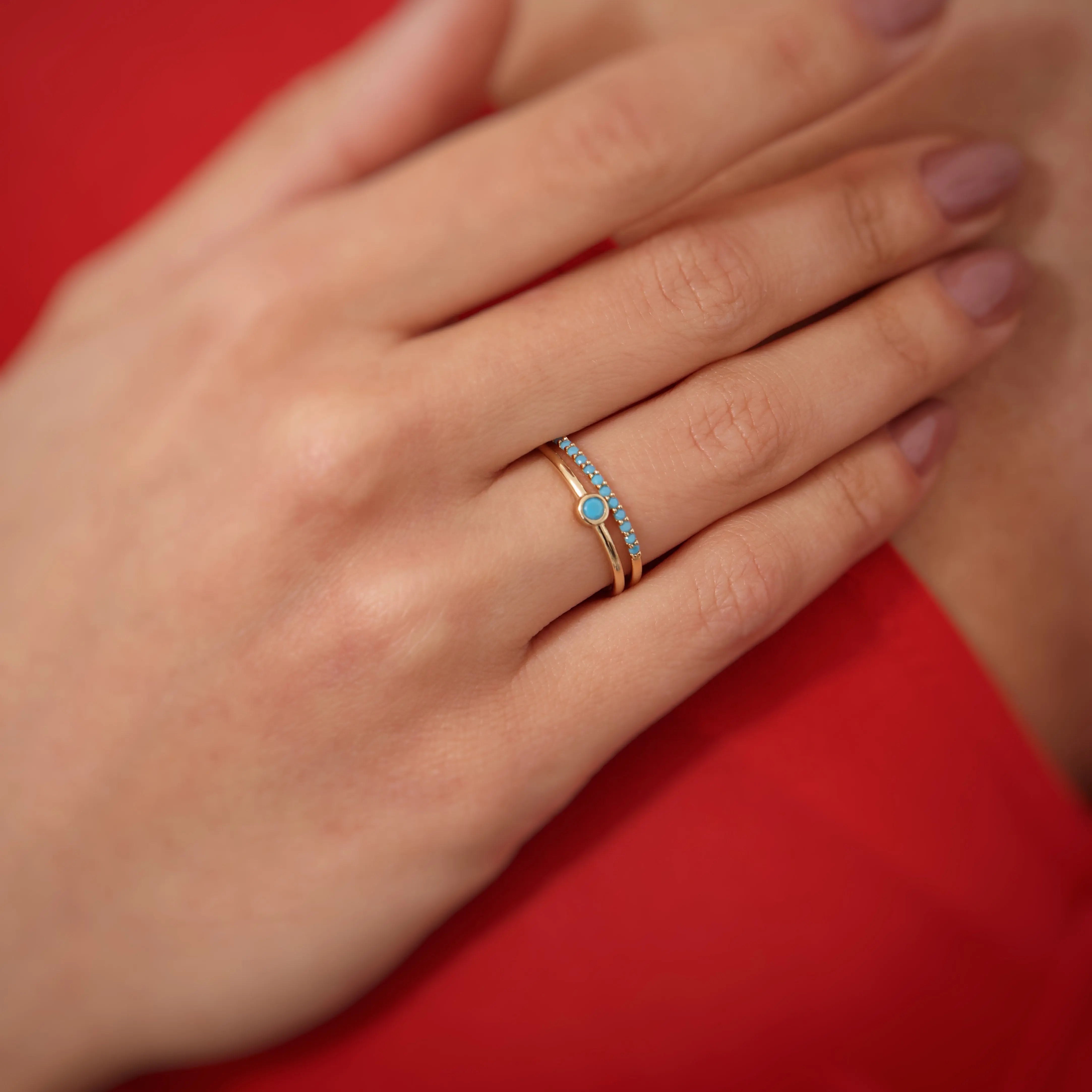 Turquoise Eternity Ring in 14k Gold Orizzo fine jewelry