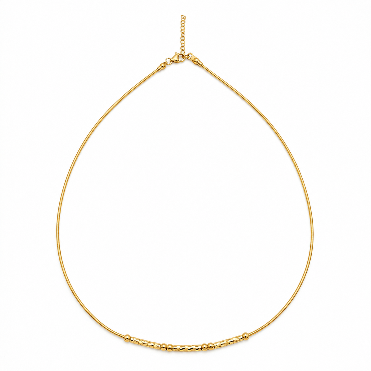 Bead & Textured Bar Necklace