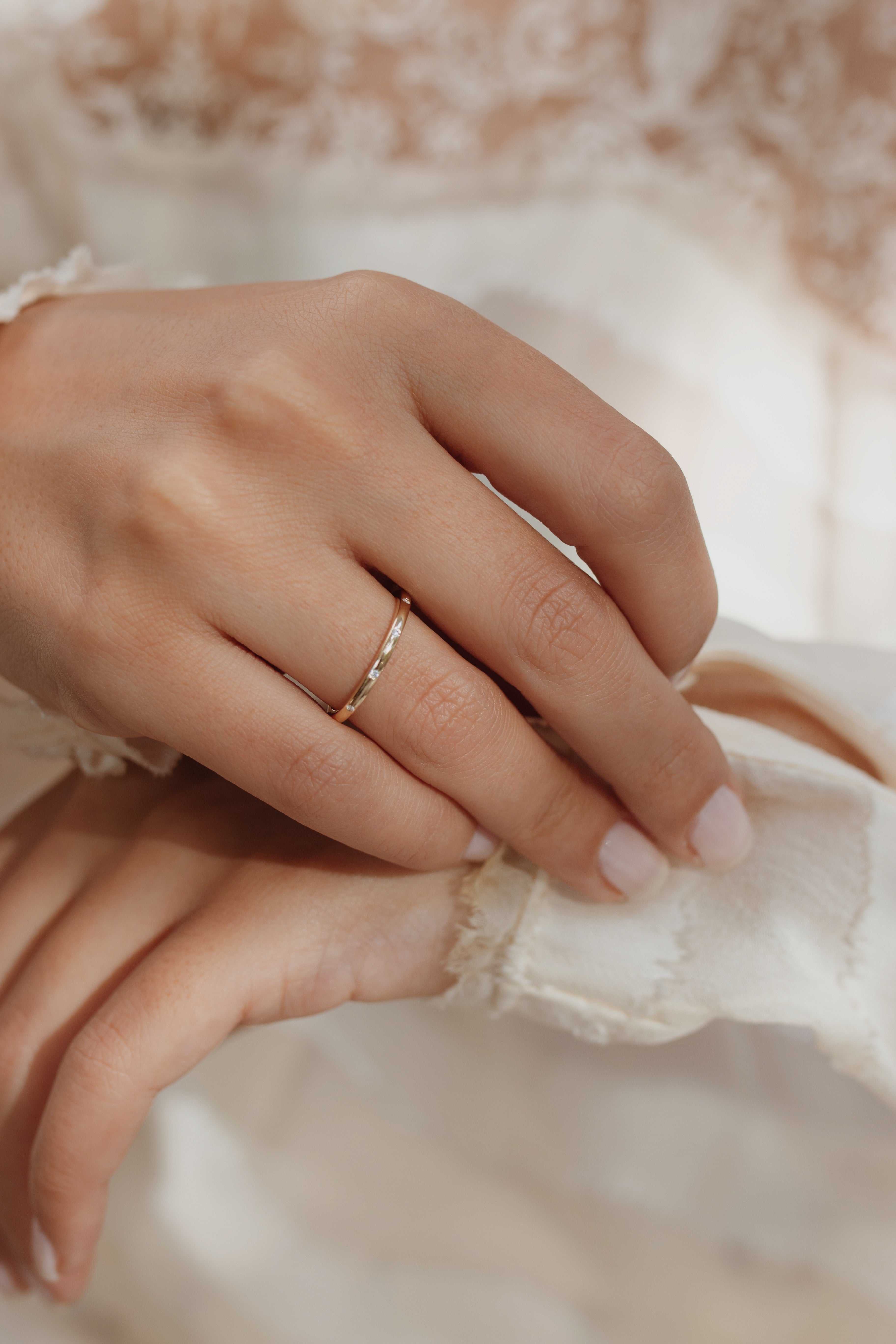 Flush Set Diamond Wedding Band Orizzo fine jewelry