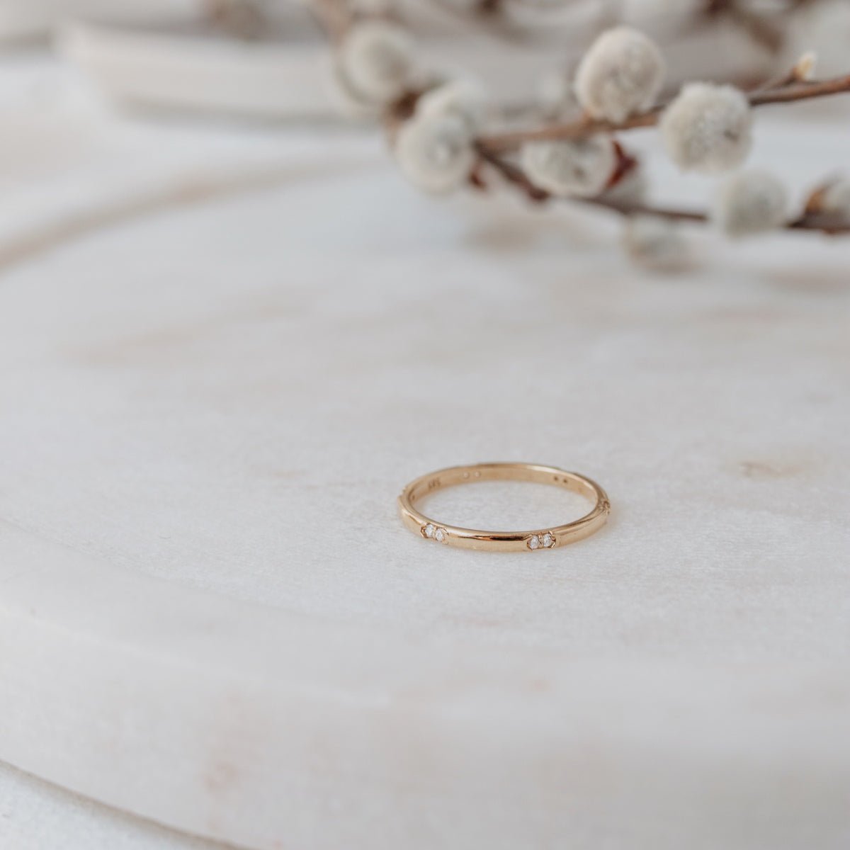 Duo Diamond Wedding Band In 14k Gold Orizzo fine jewelry
