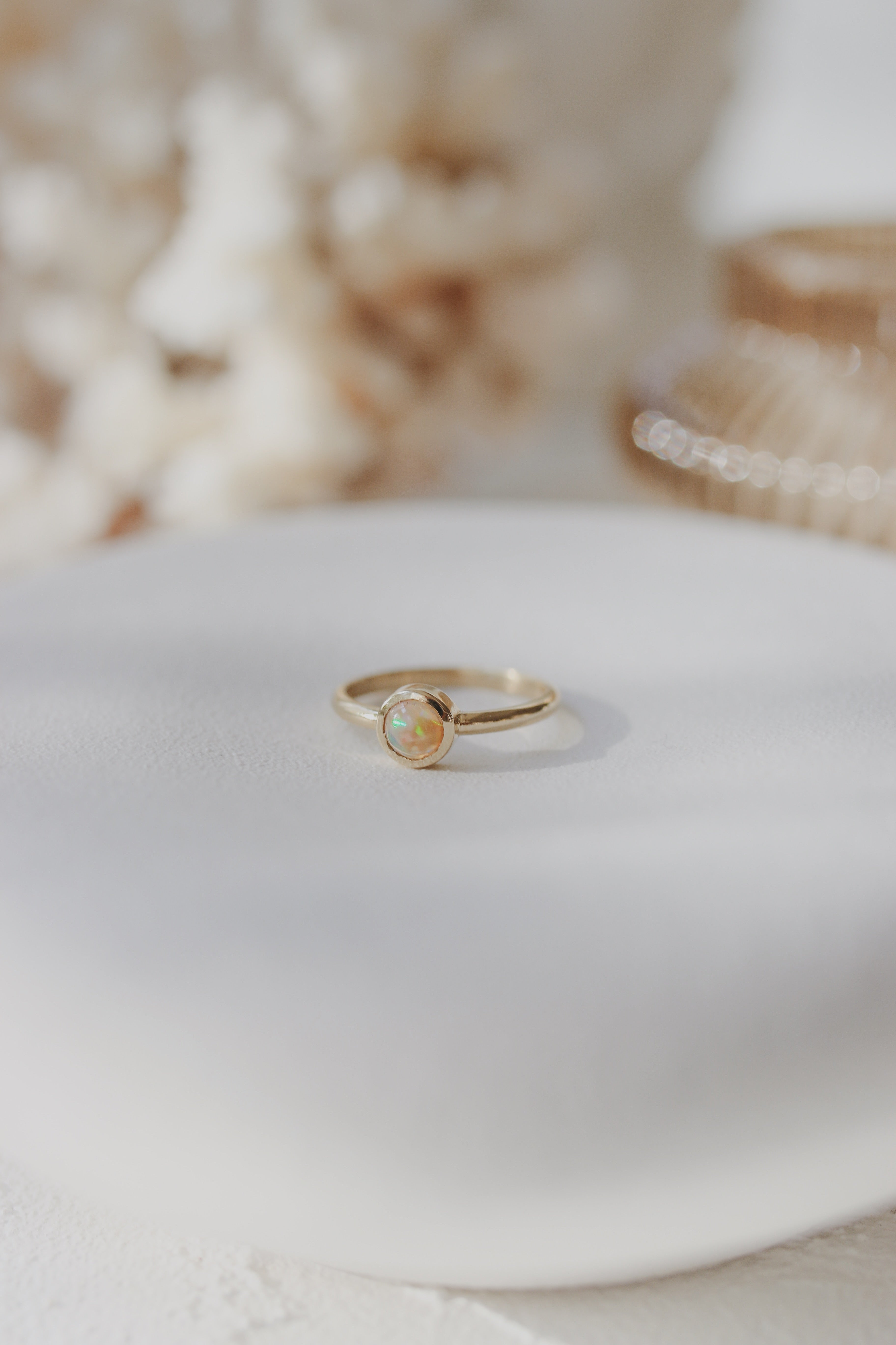 Bezel Set Solitaire Opal Ring Orizzo fine jewelry
