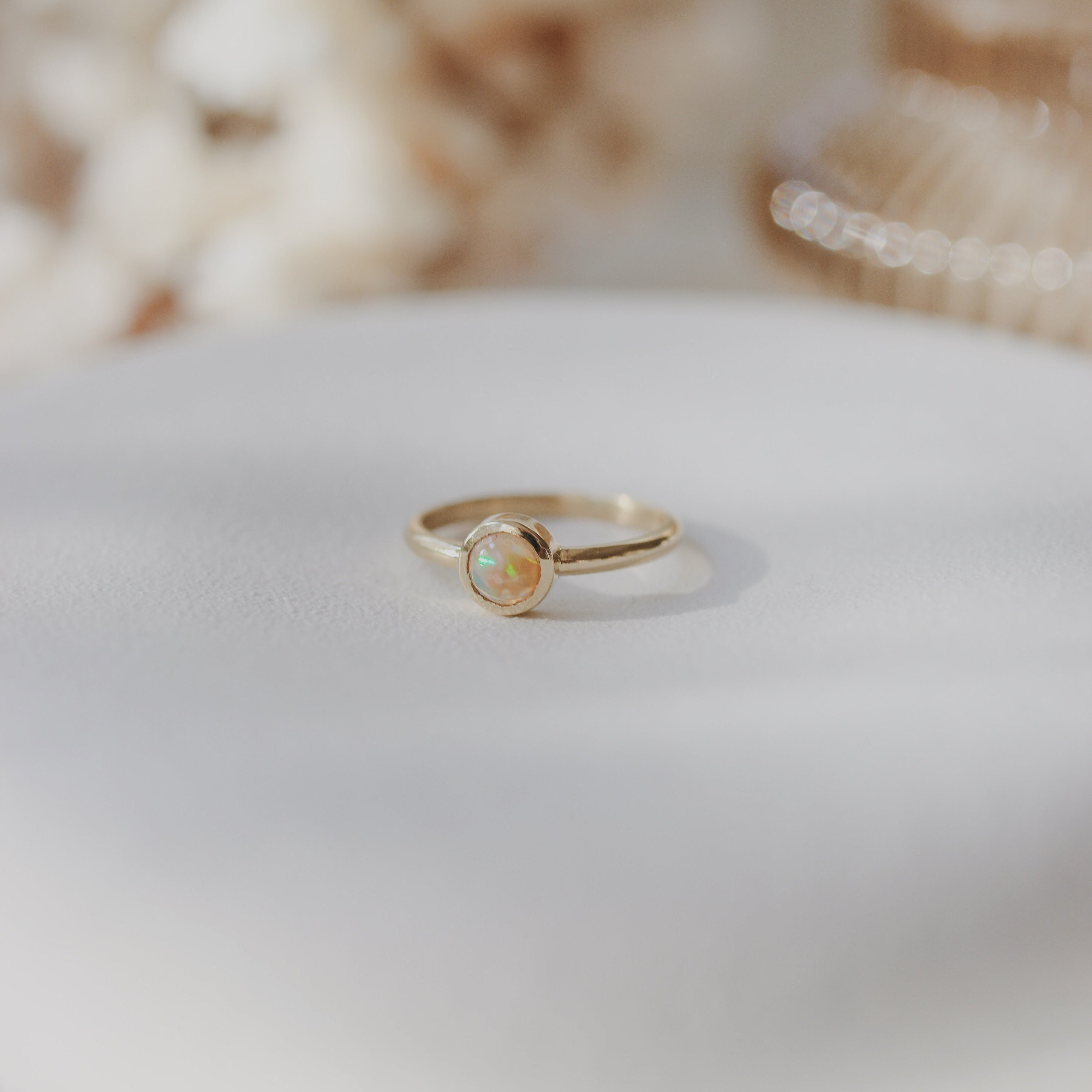 Bezel Set Solitaire Opal Ring Orizzo fine jewelry