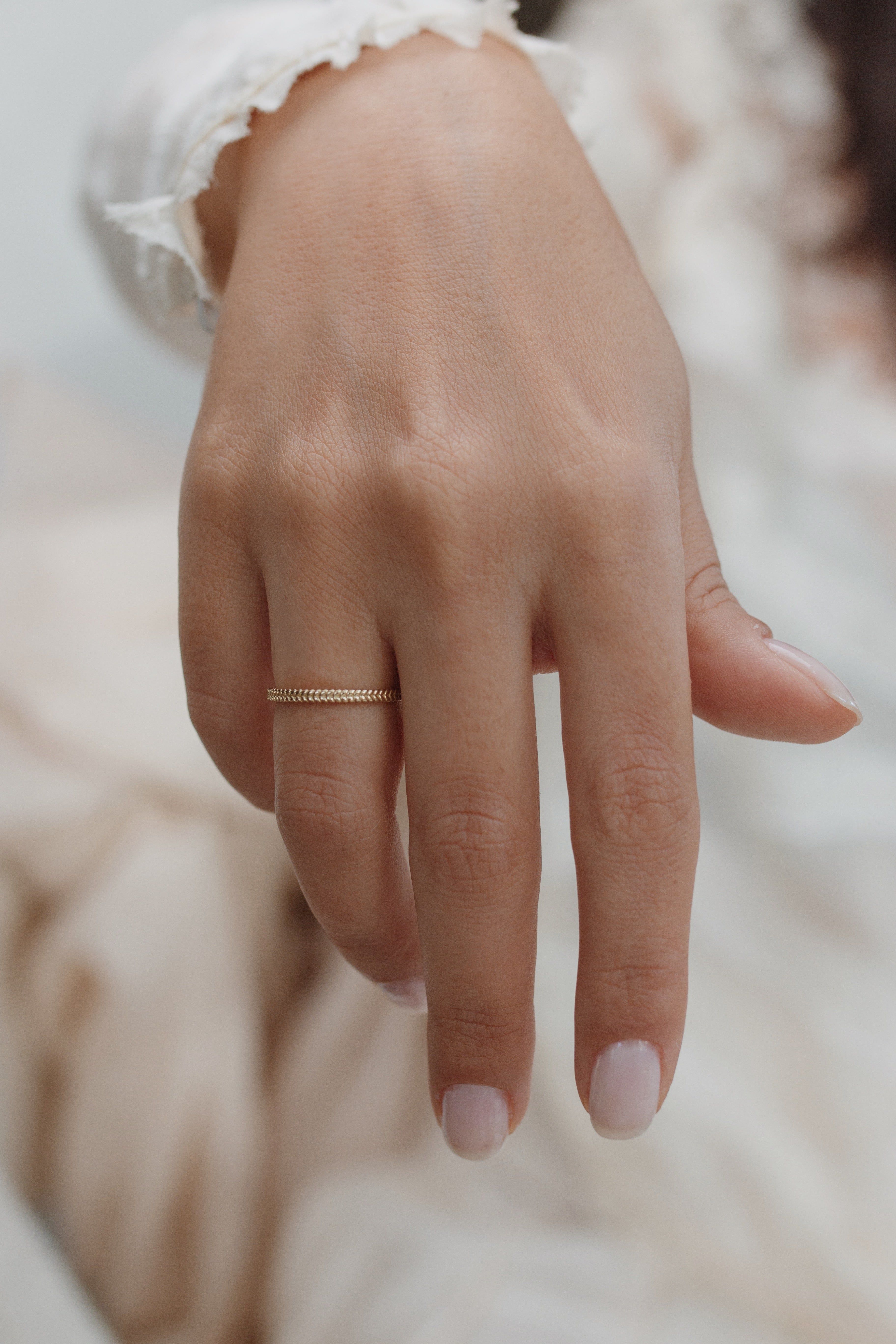 14 Karat Gold Wheat Pattern Wedding Band Orizzo fine jewelry