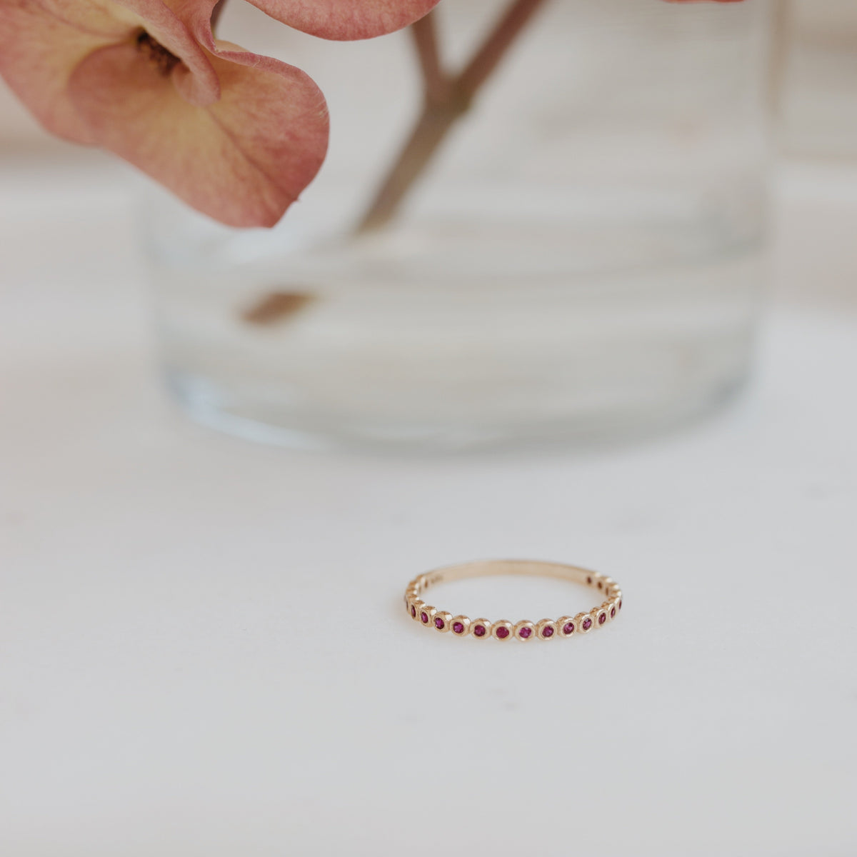 Bezel Set Ruby Stacking Ring Orizzo fine jewelry
