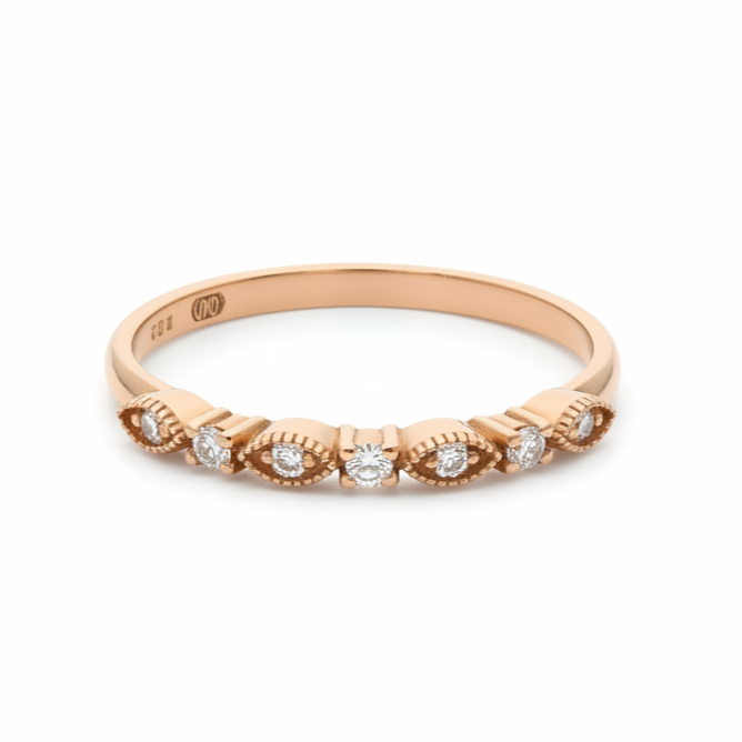 Diamantový eternity prsten ve stylu Art Deco ze 14karátového zlato