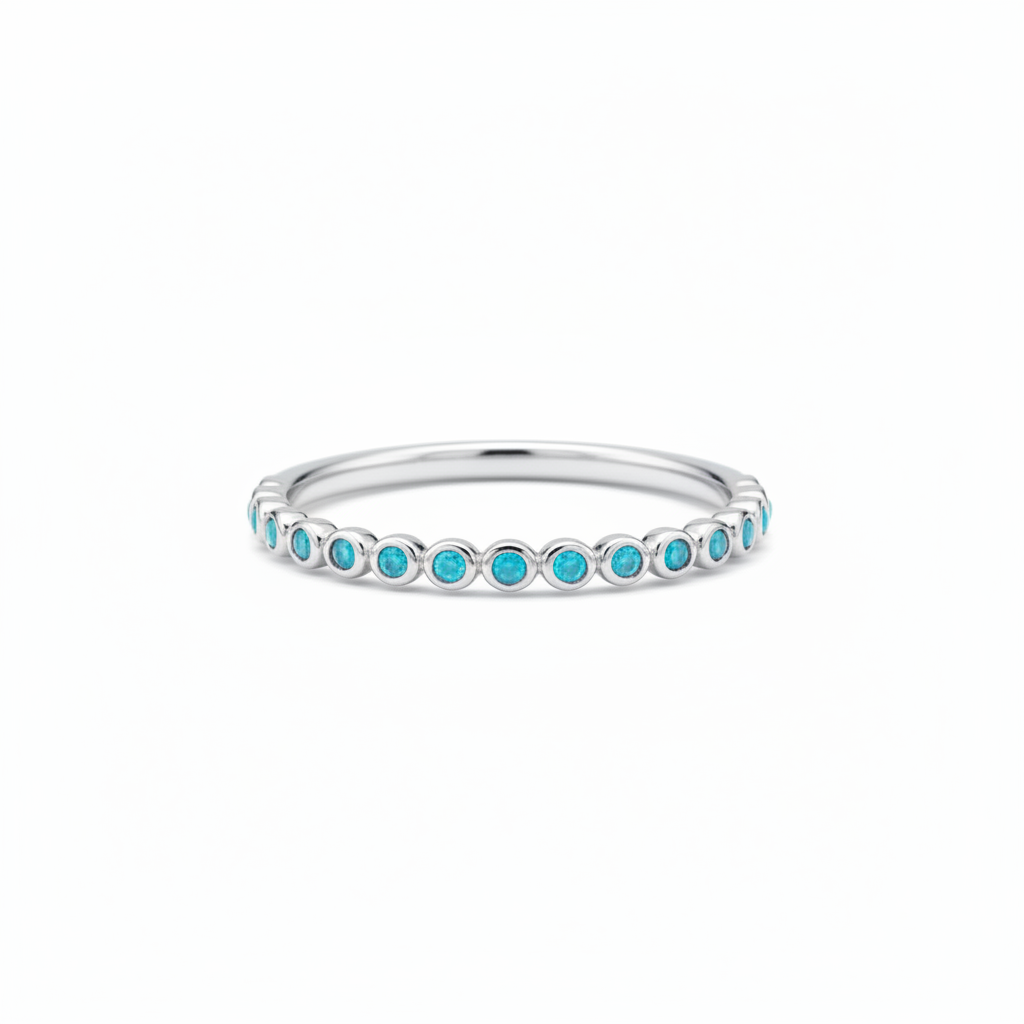 Prsten s Tyrkysem – 14kt zlato - Bezel