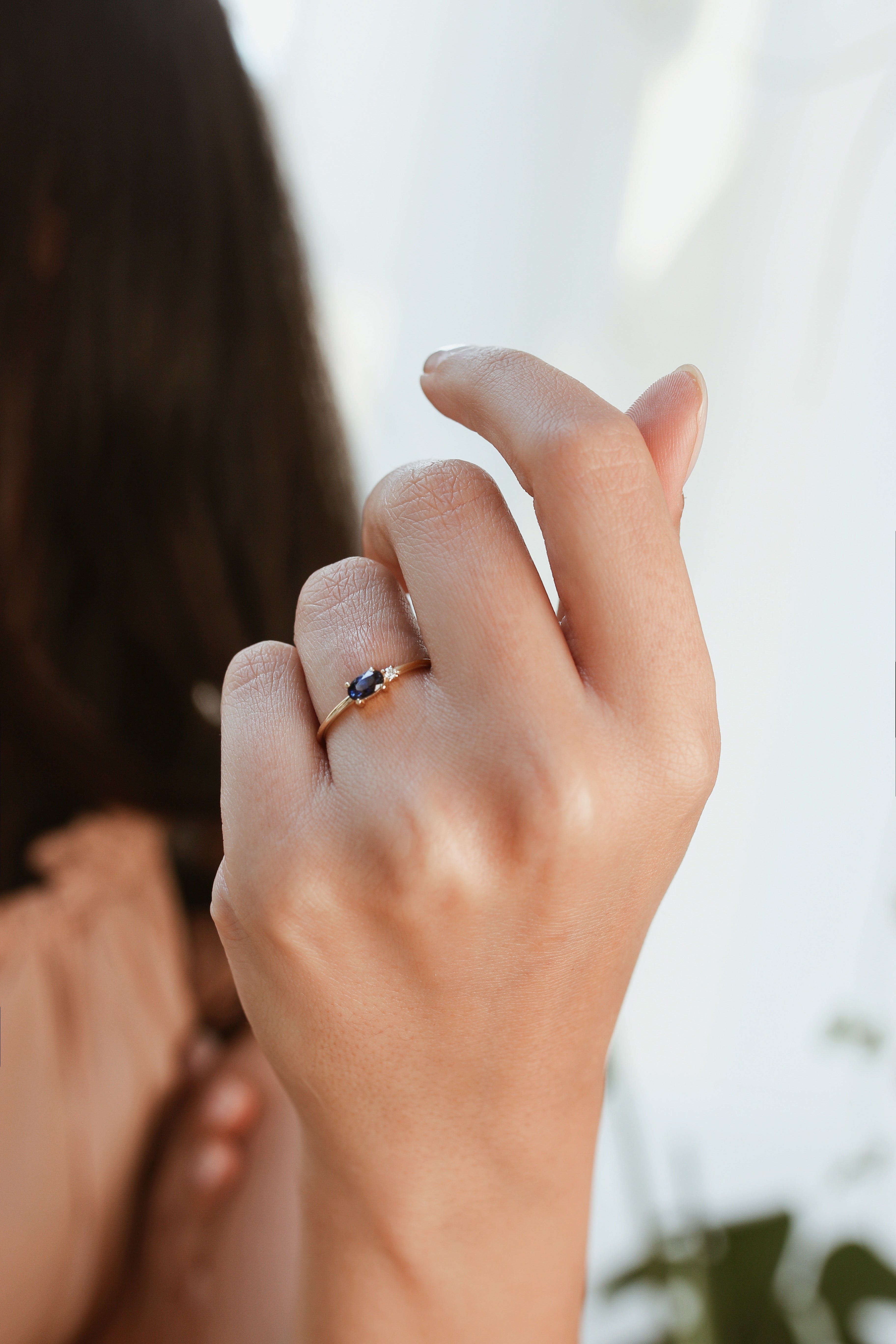 Blue Sapphire Ring With Diamond Orizzo fine jewelry