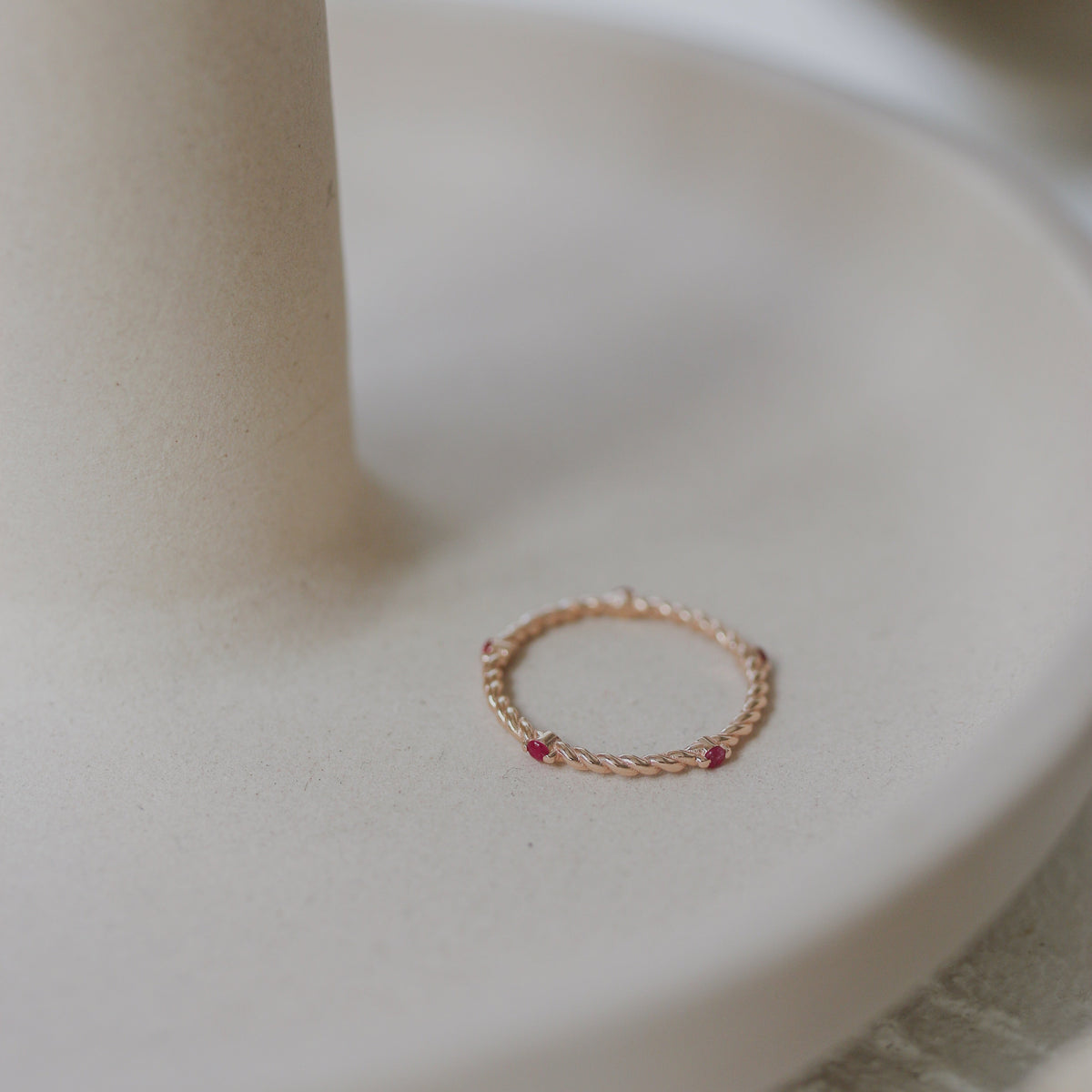 Twisted Wedding Band With Ruby Orizzo fine jewelry