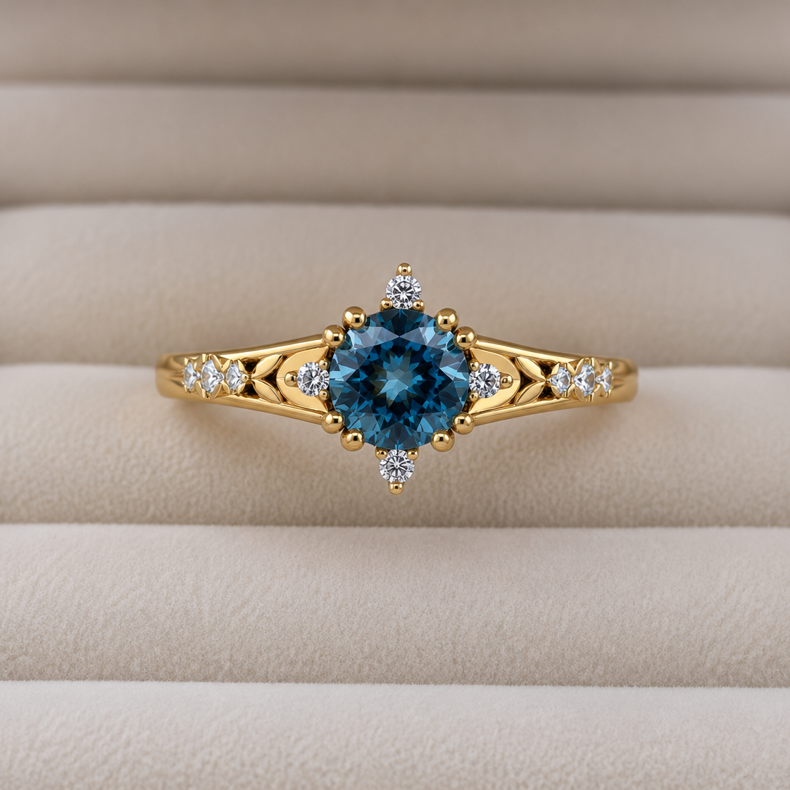 London Blue Topaz Engagement Ring - Liora