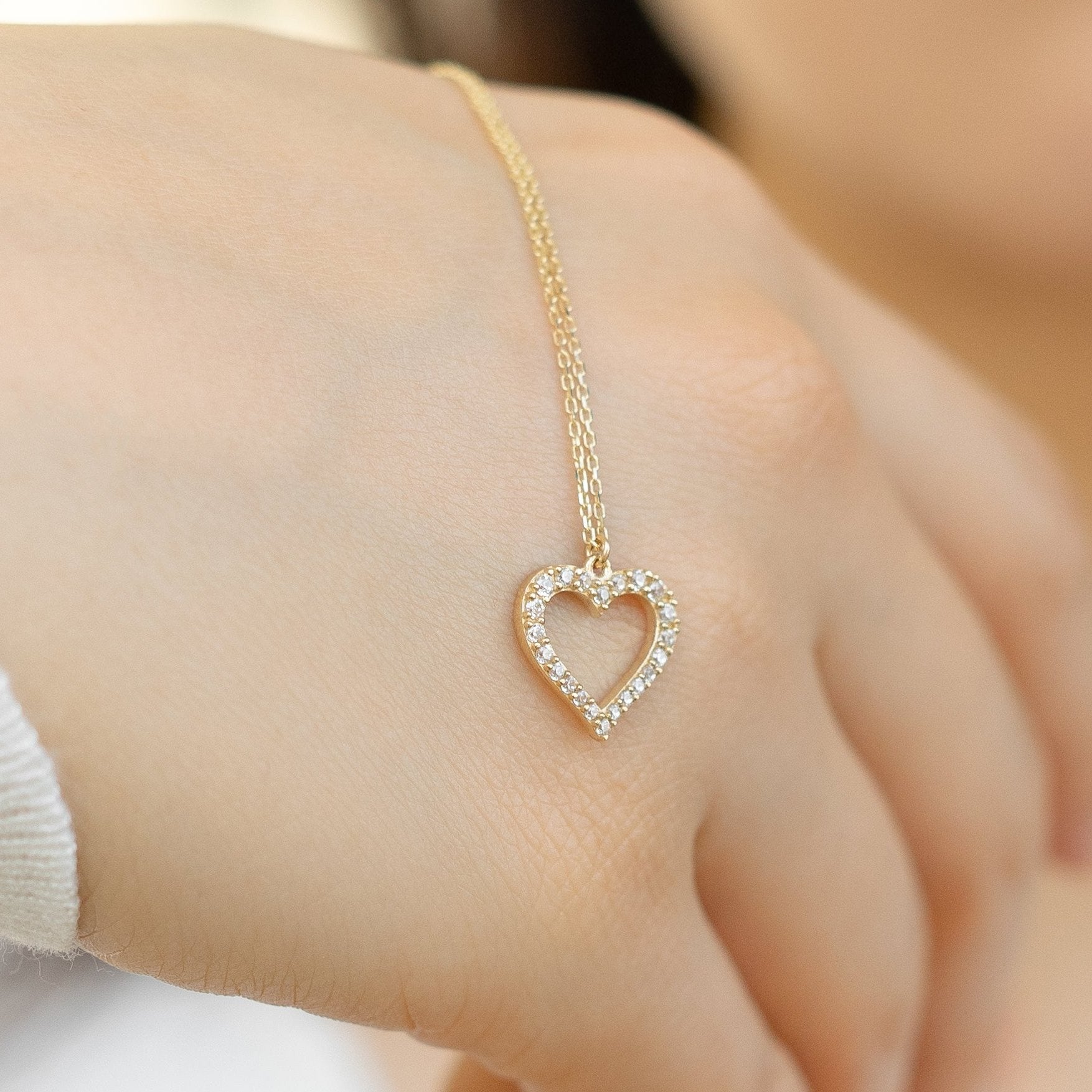 Dainty Heart Necklace In Gold