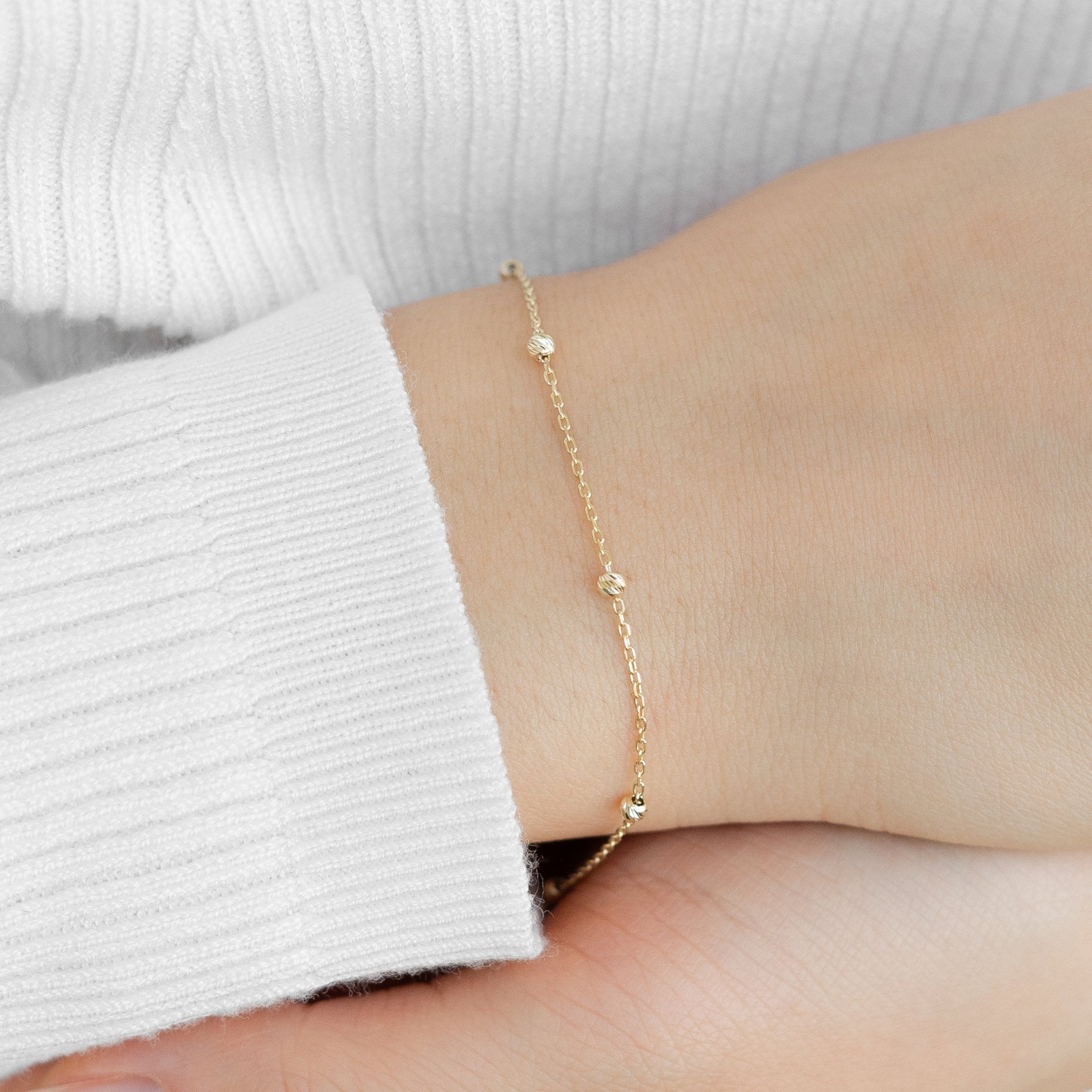 Beaded Bracelet In 14k Gold