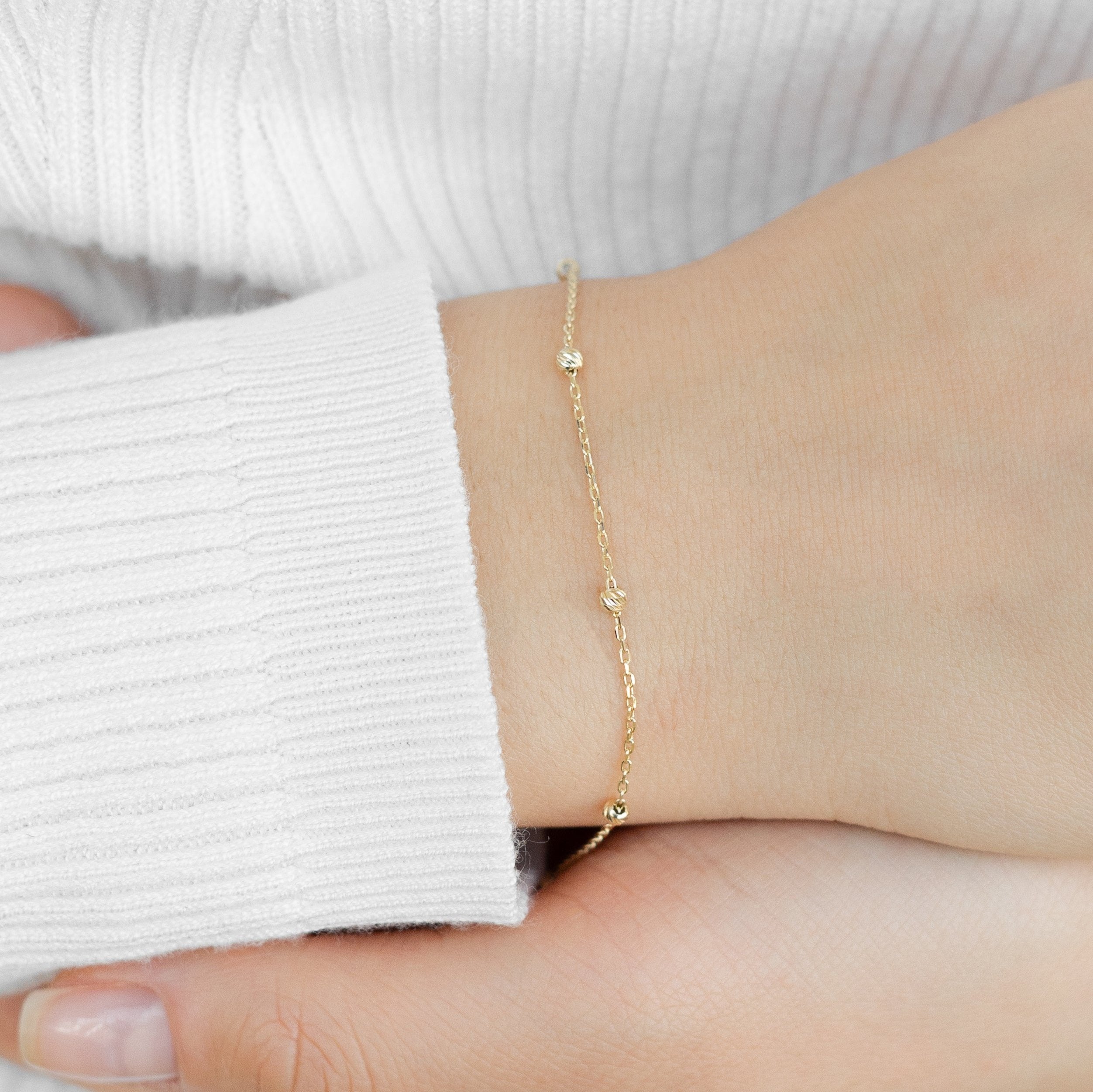 Beaded Bracelet In 14k Gold
