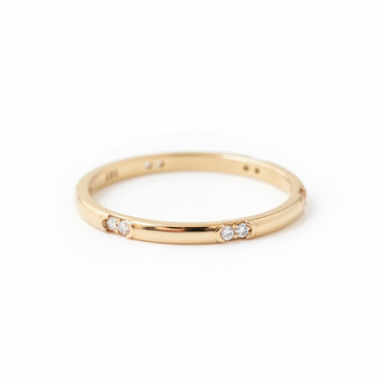 14 Karat Gold „Duo Diamond“ Eternity Ehering