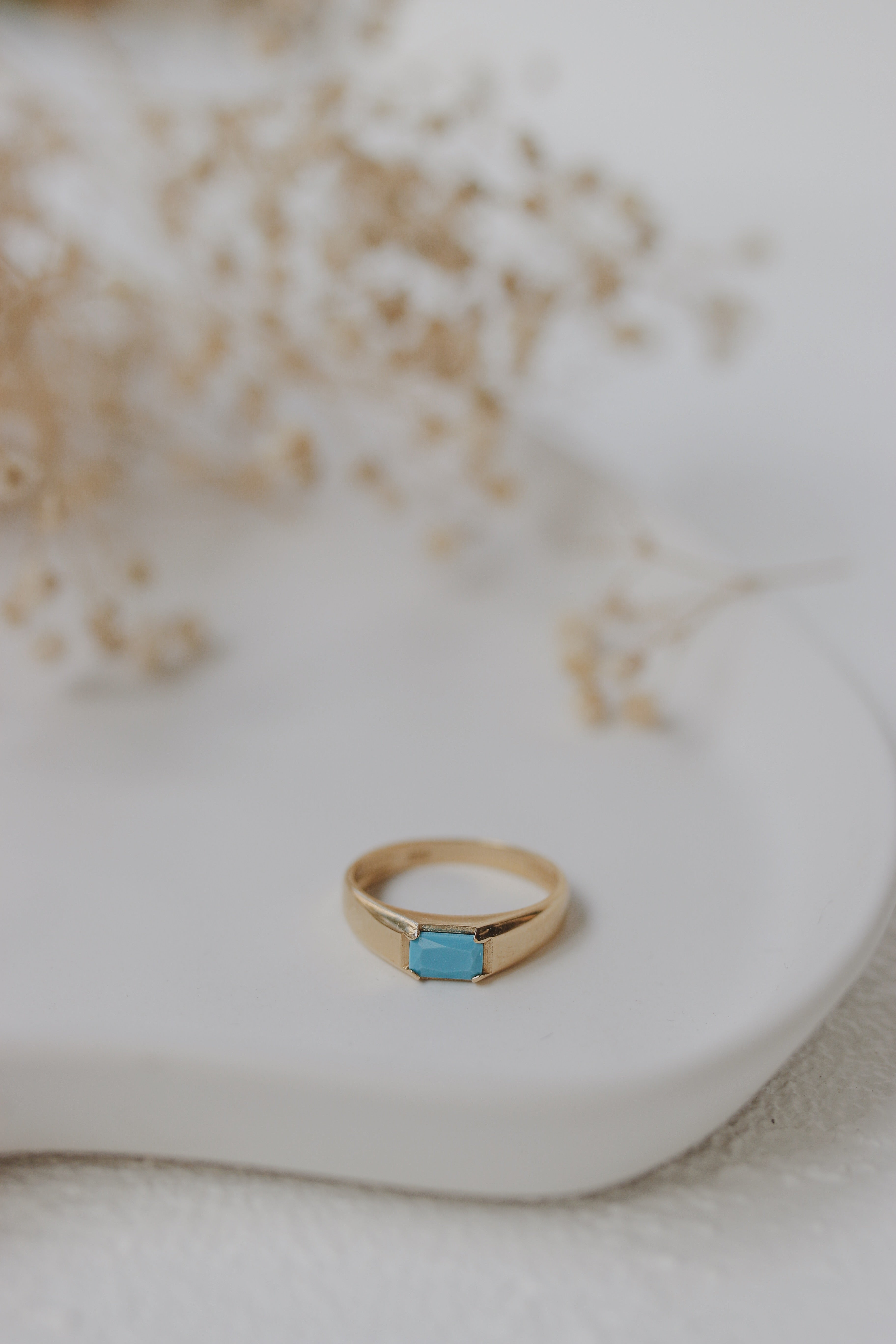 Turquoise Signet Ring In 14k Gold Orizzo fine jewelry