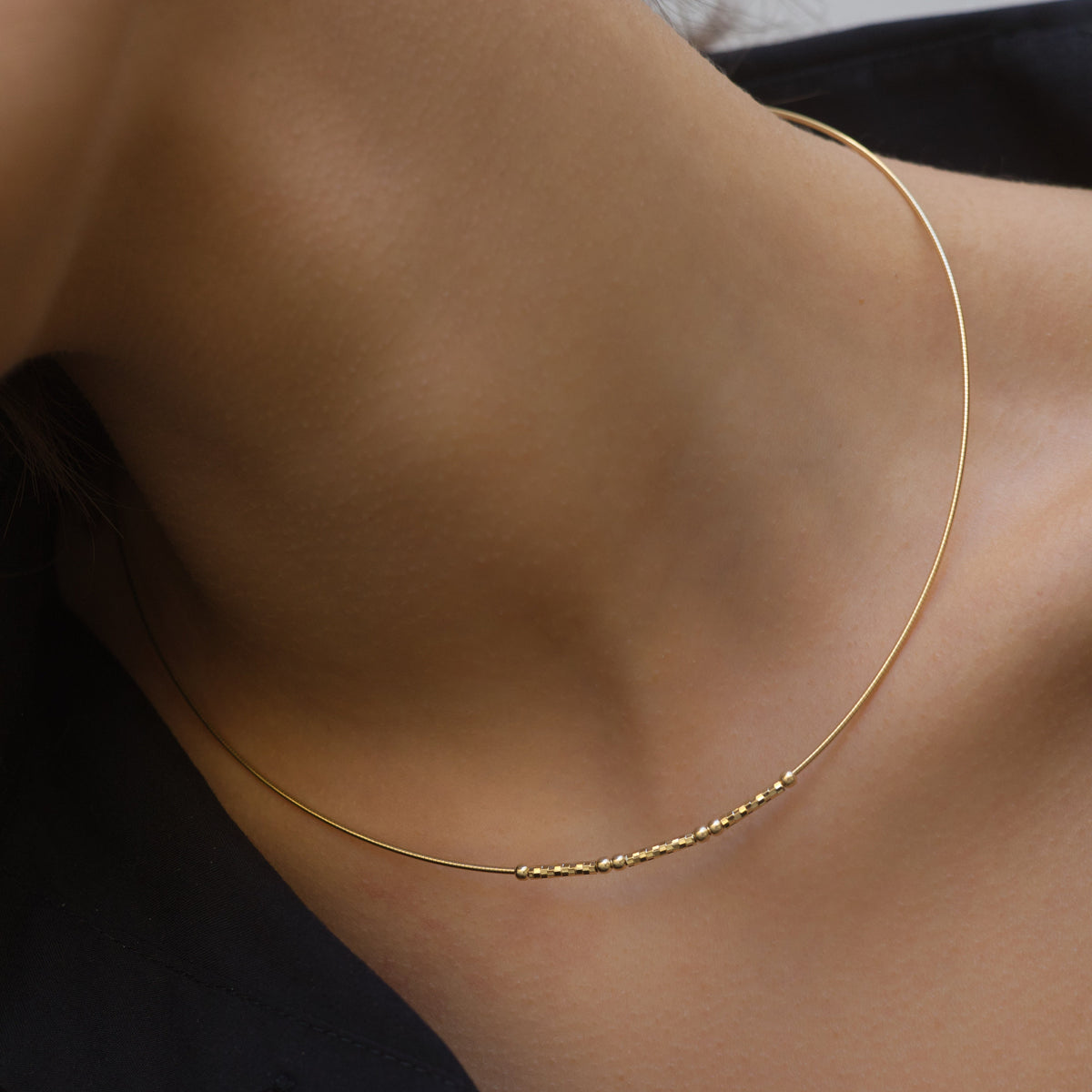 Bead & Textured Bar Necklace