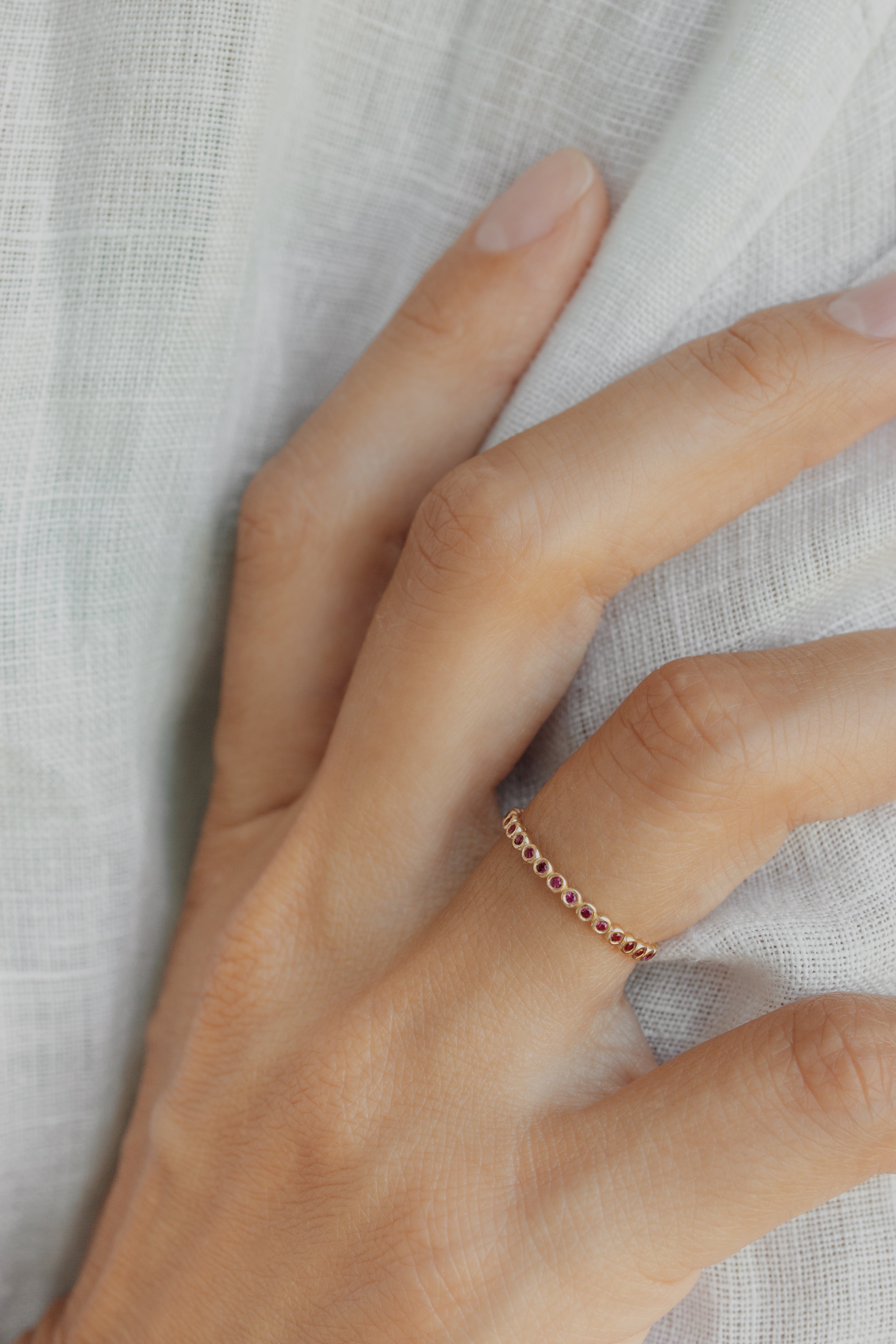 Bezel Set Ruby Stacking Ring Orizzo fine jewelry