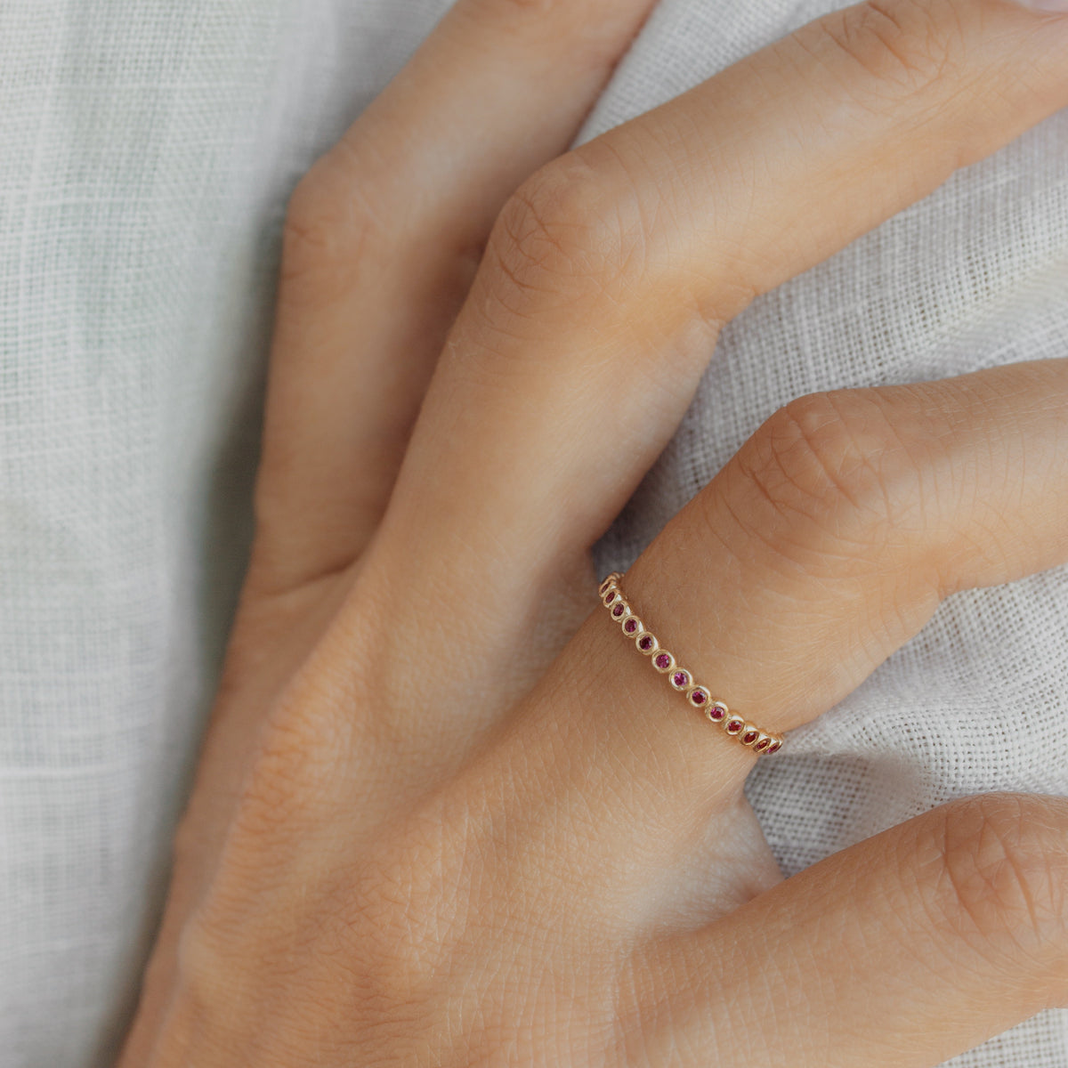 Bezel Set Ruby Stacking Ring Orizzo fine jewelry