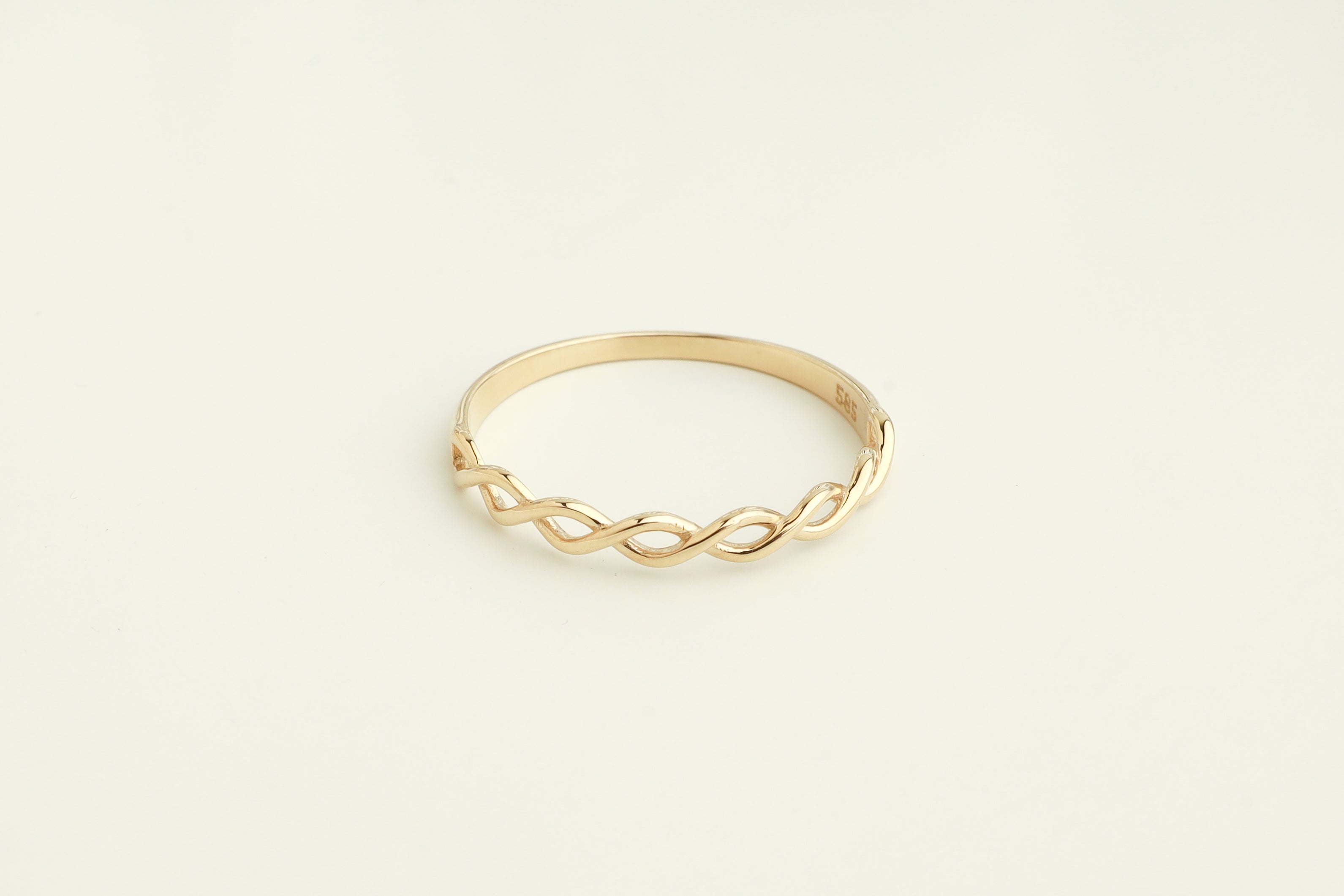 14 Karat Solid Gold Braided Ring