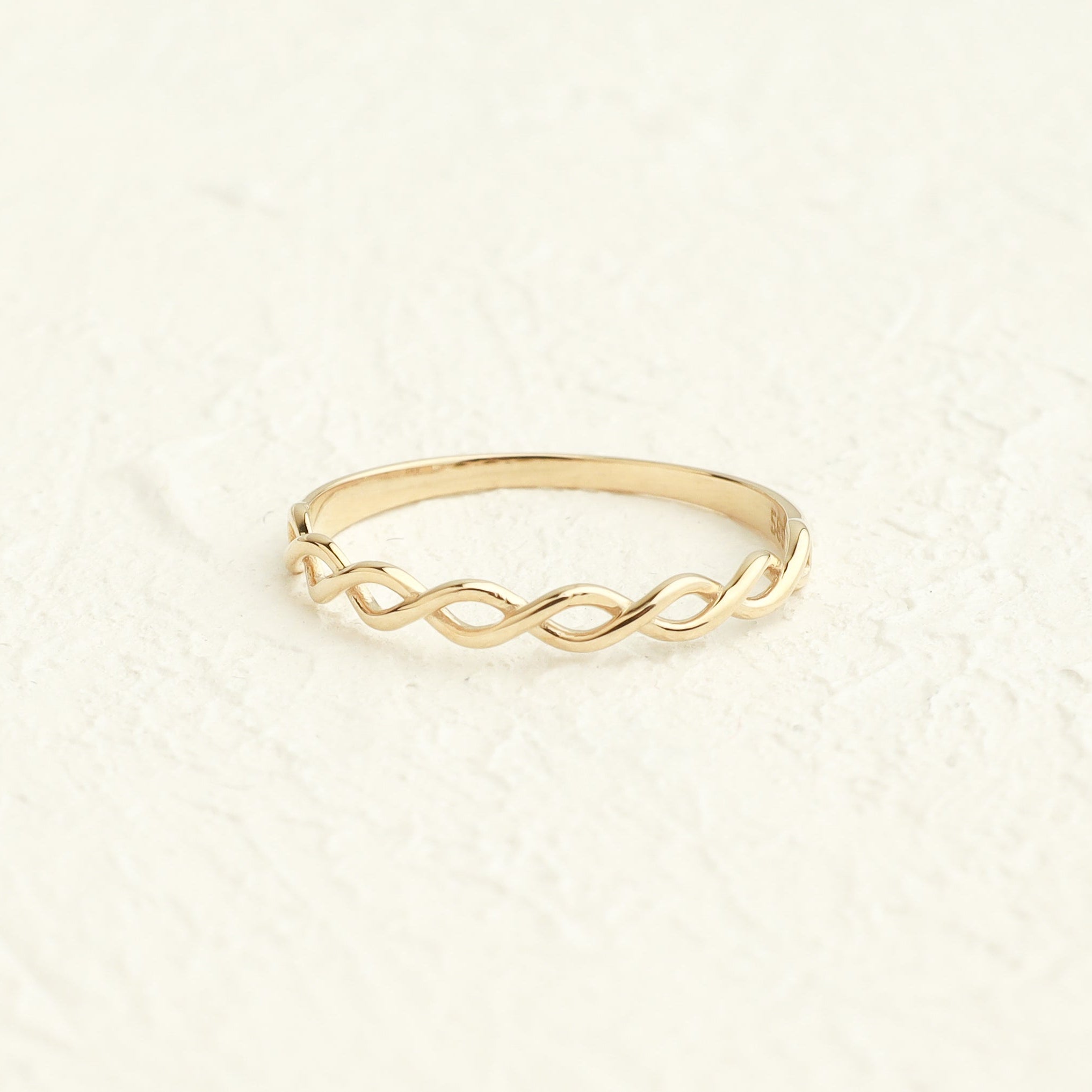 14 Karat Solid Gold Braided Ring