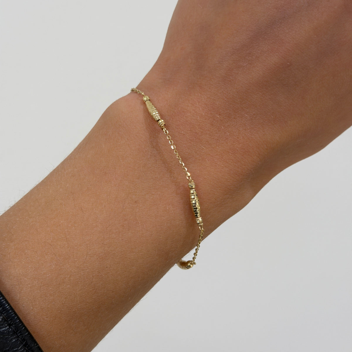 Textured Bead Station Bracelet