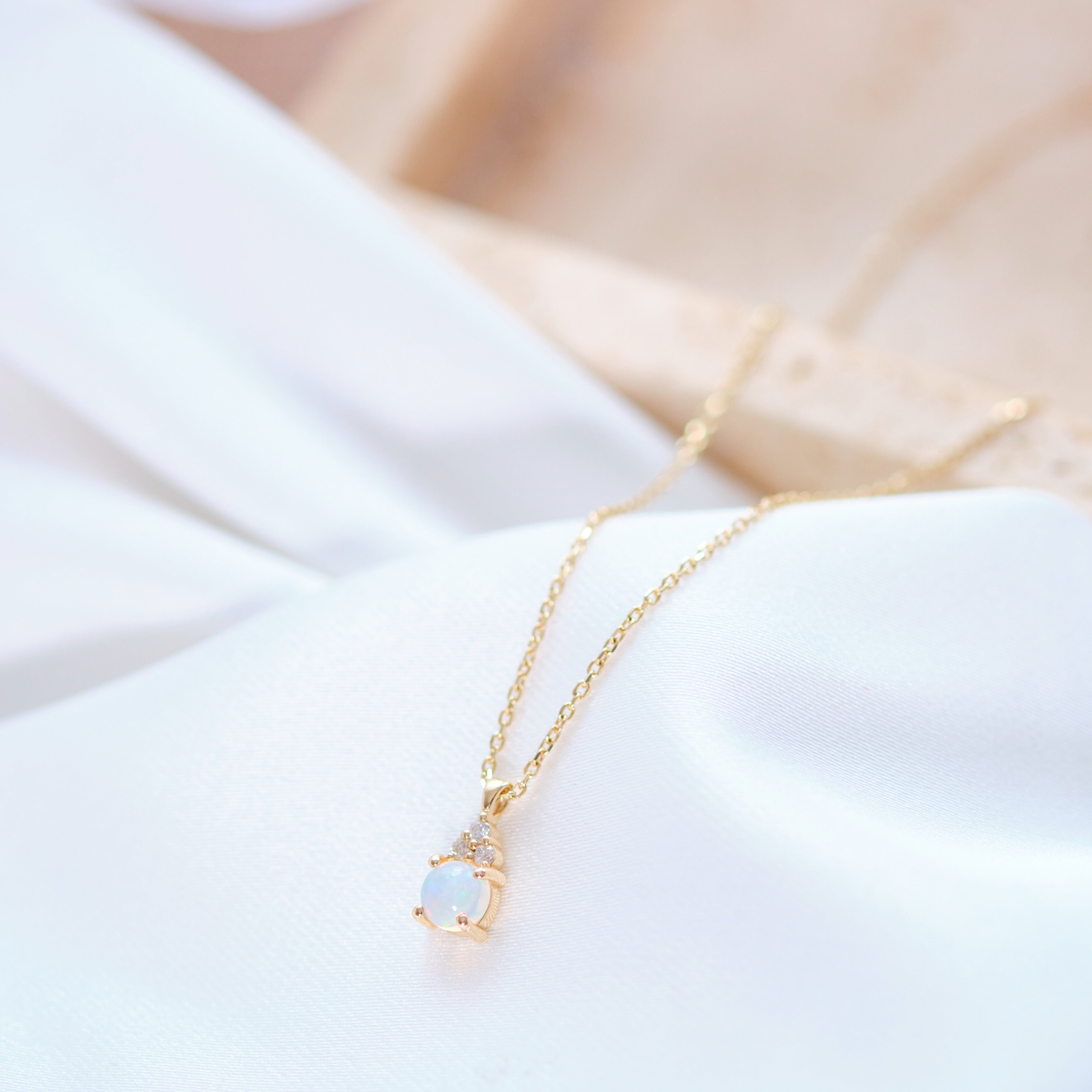 Opal Necklace With Diamond