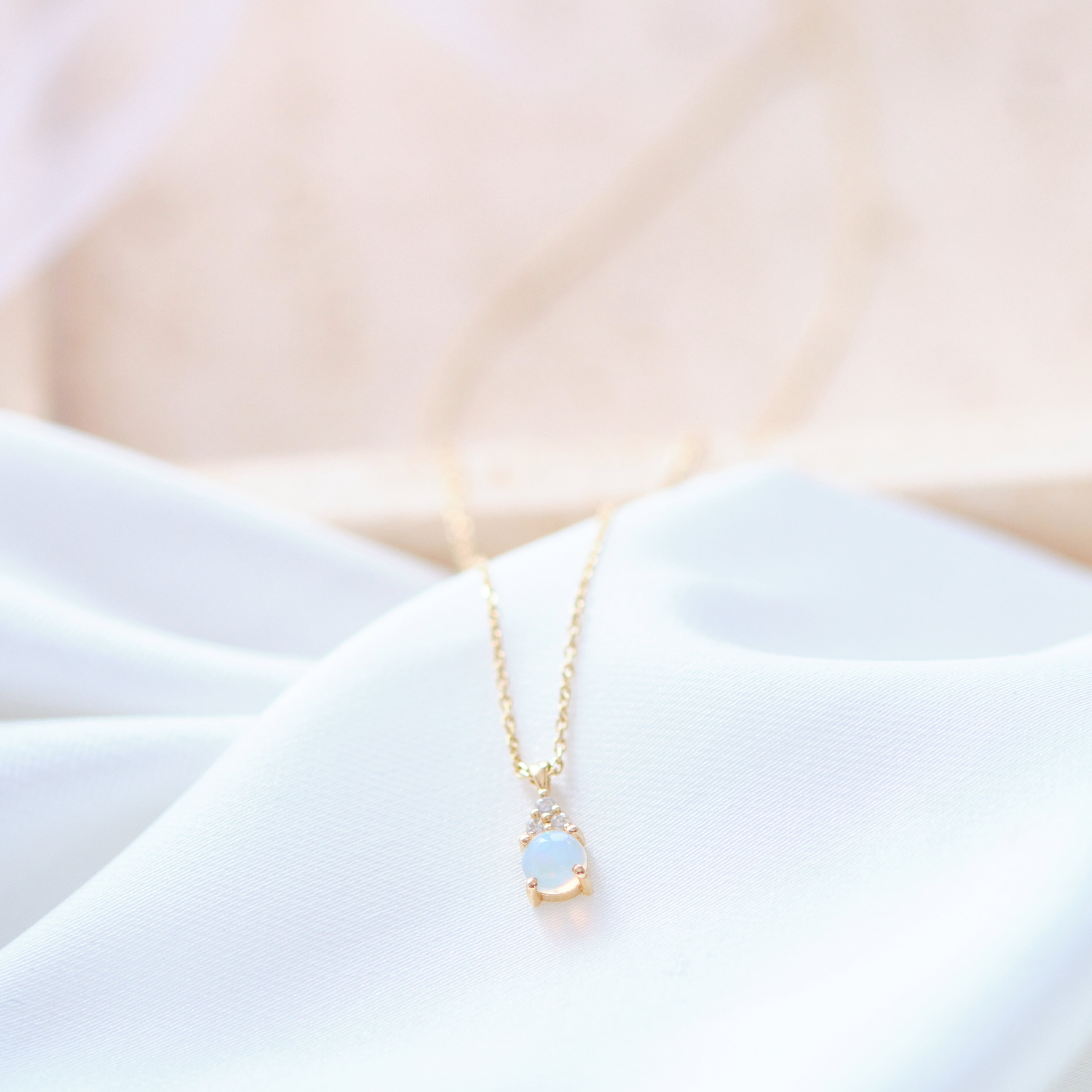 Opal Necklace With Diamond