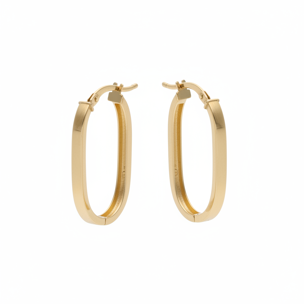 Klasické oválné zlaté kruhové náušnice