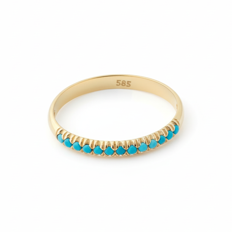 Türkis Eternity Band aus 14 Karat Massivgold